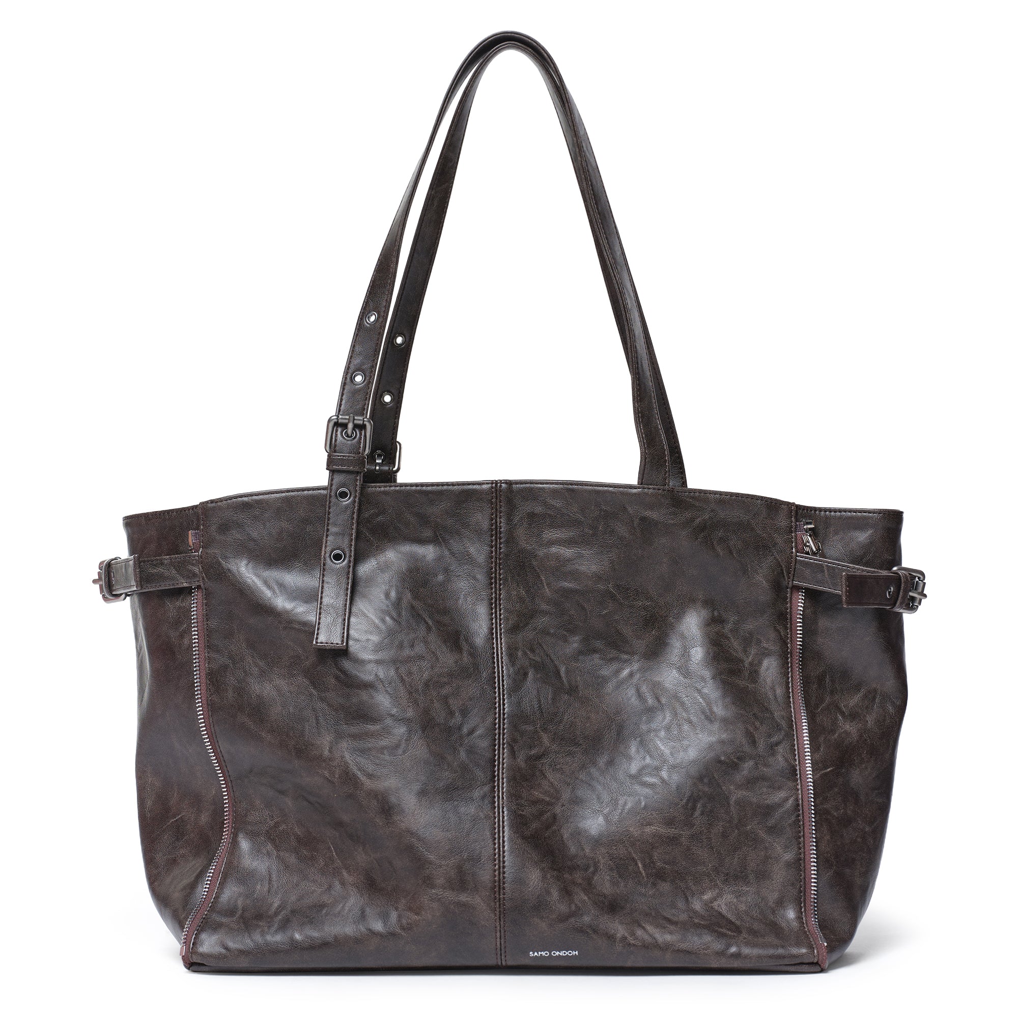 zipper shopper bag L baked moca