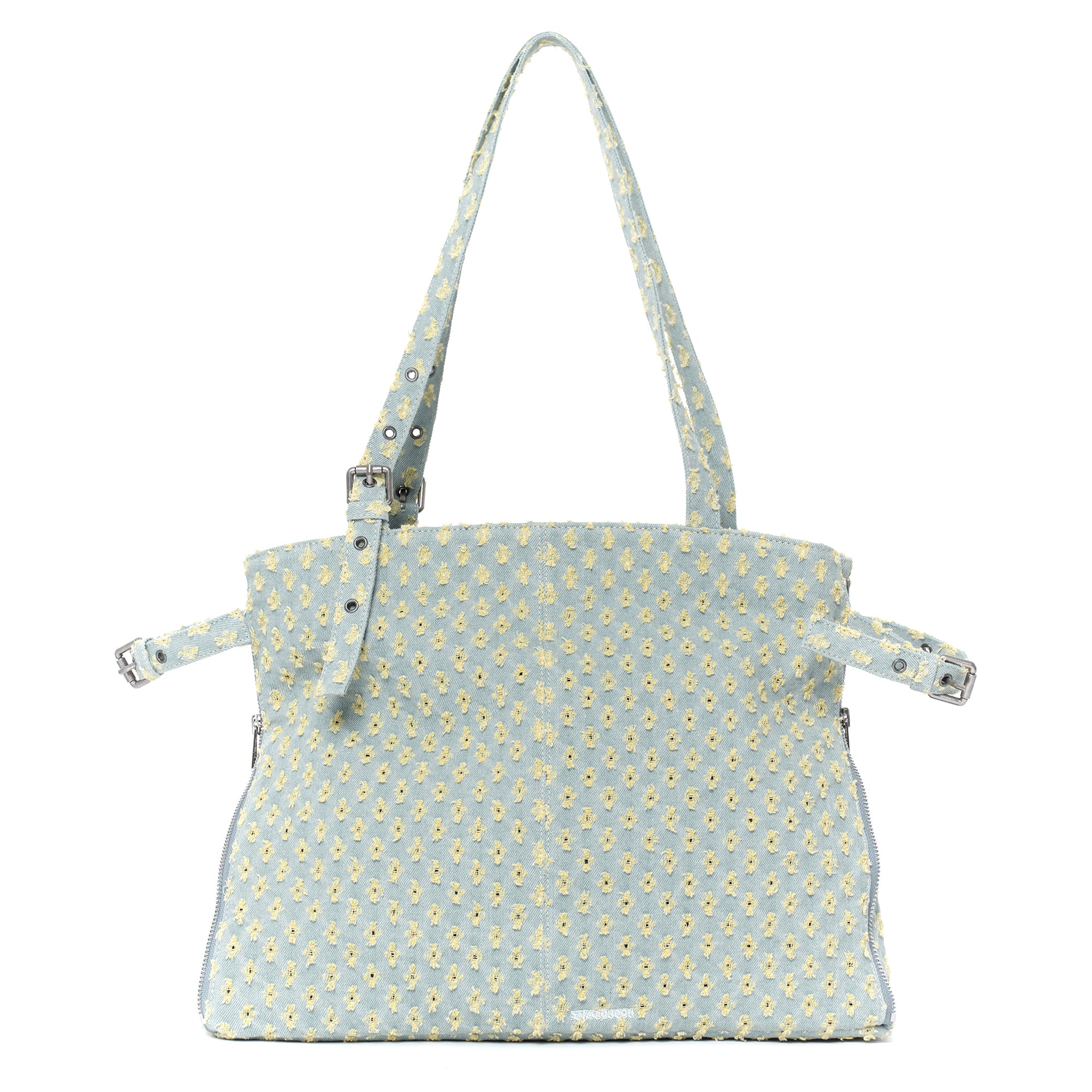zipper shopper bag L punching yellow