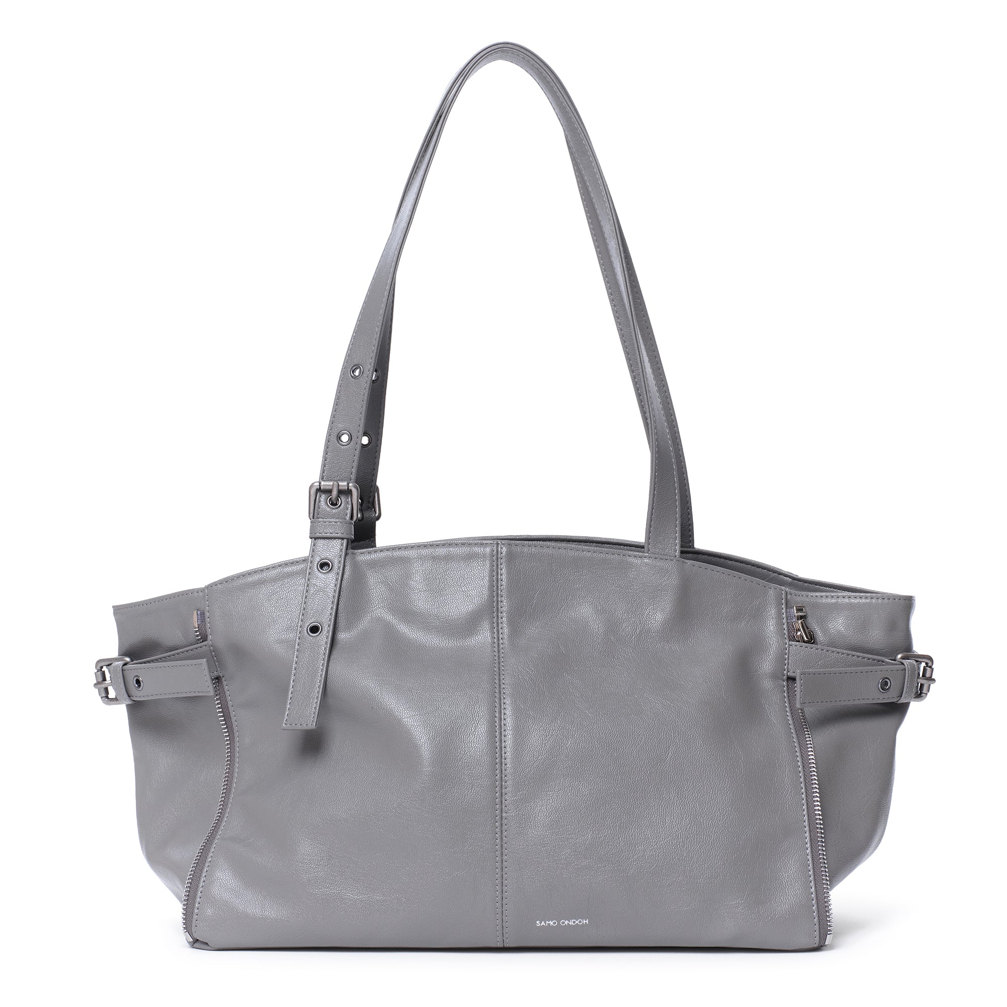 zipper shopper bag M goat gray