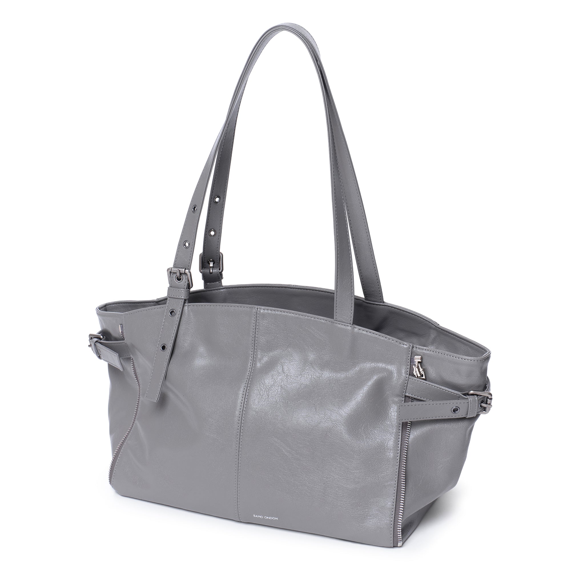 zipper shopper bag M goat gray