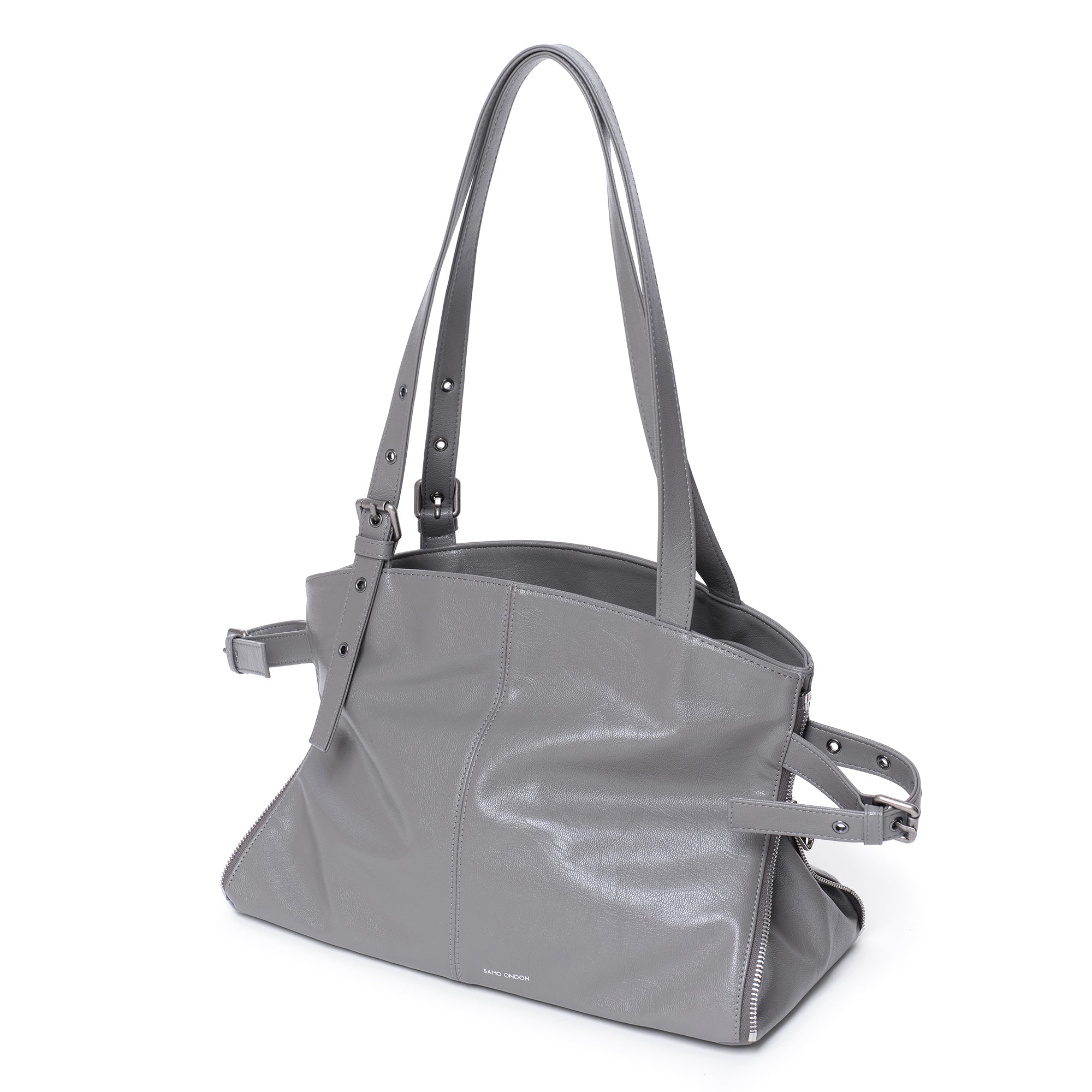 zipper shopper bag M goat gray