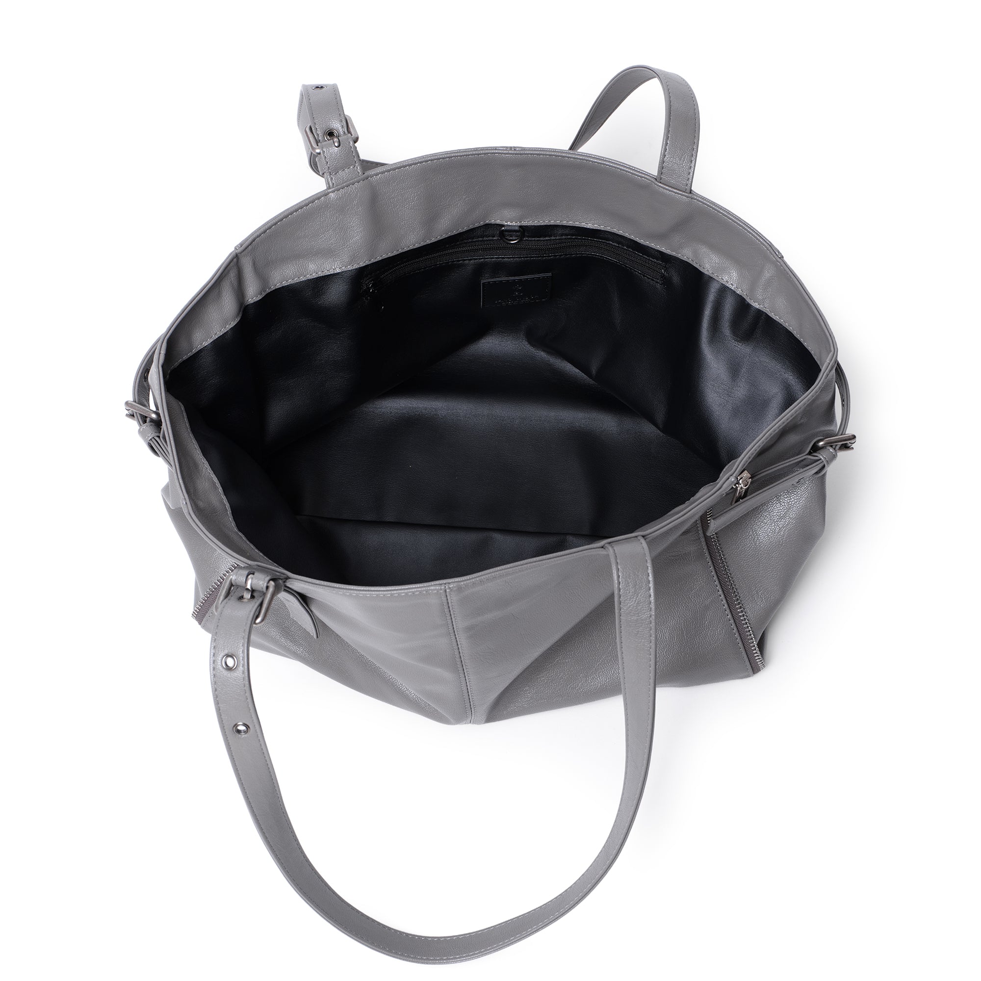 zipper shopper bag M goat gray