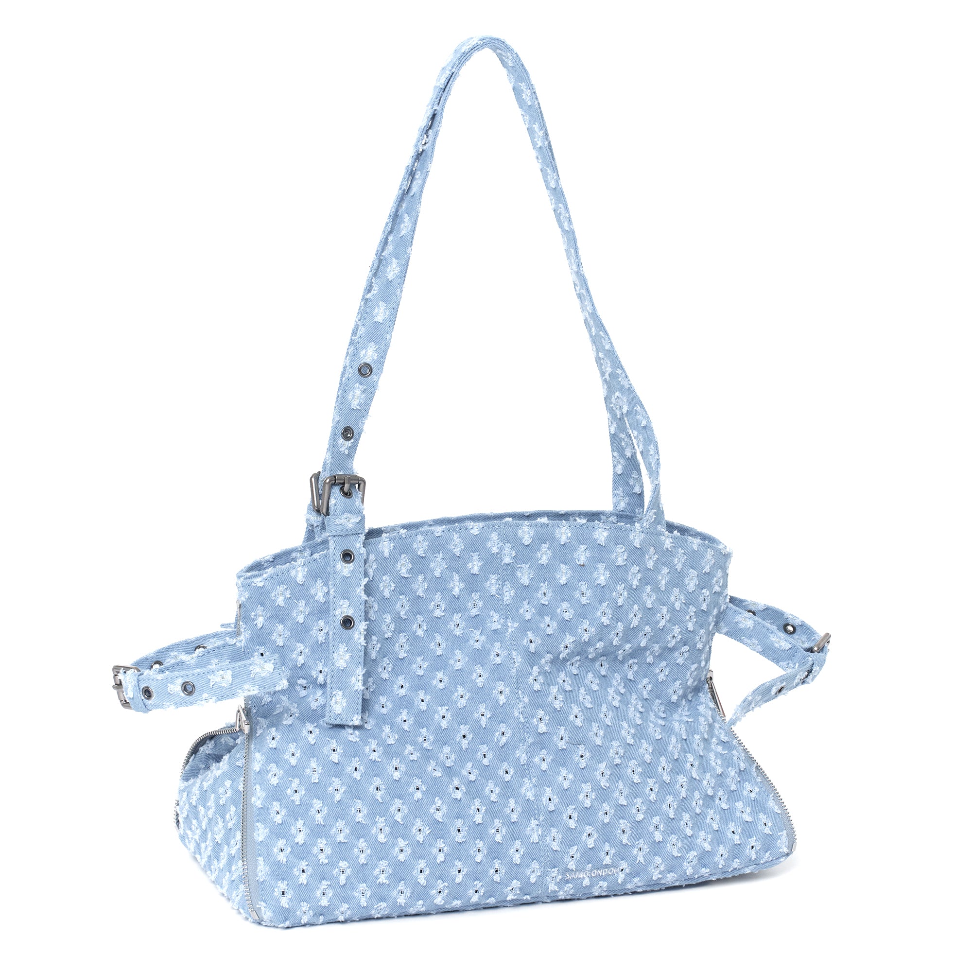 (restock soon) zipper shopper bag M punching blue