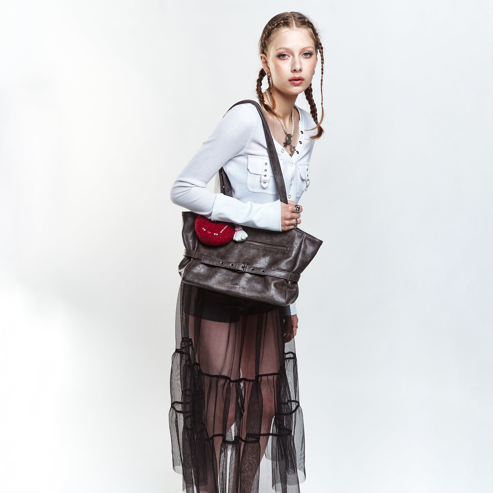 corset bag M baked gray