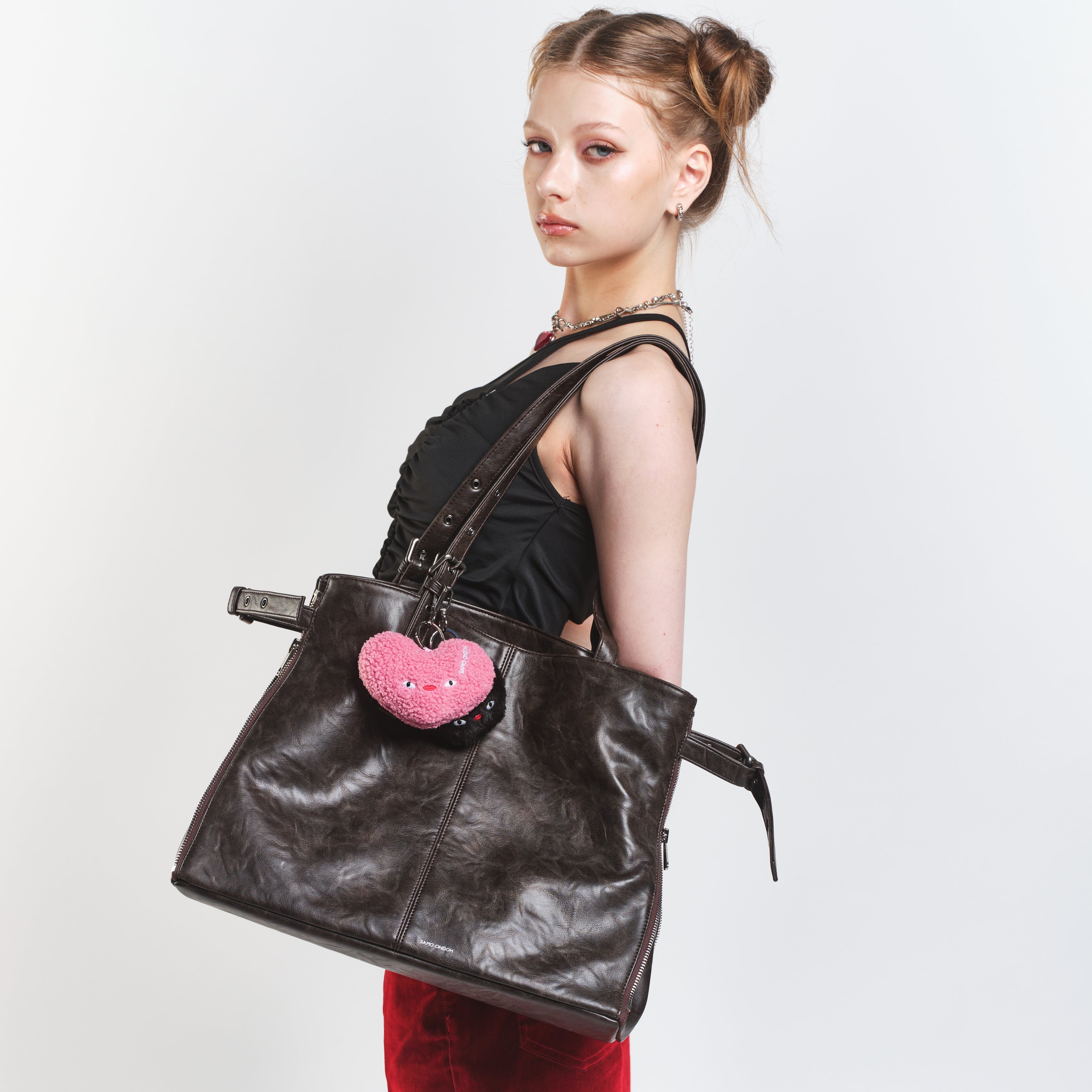 zipper shopper bag L baked moca