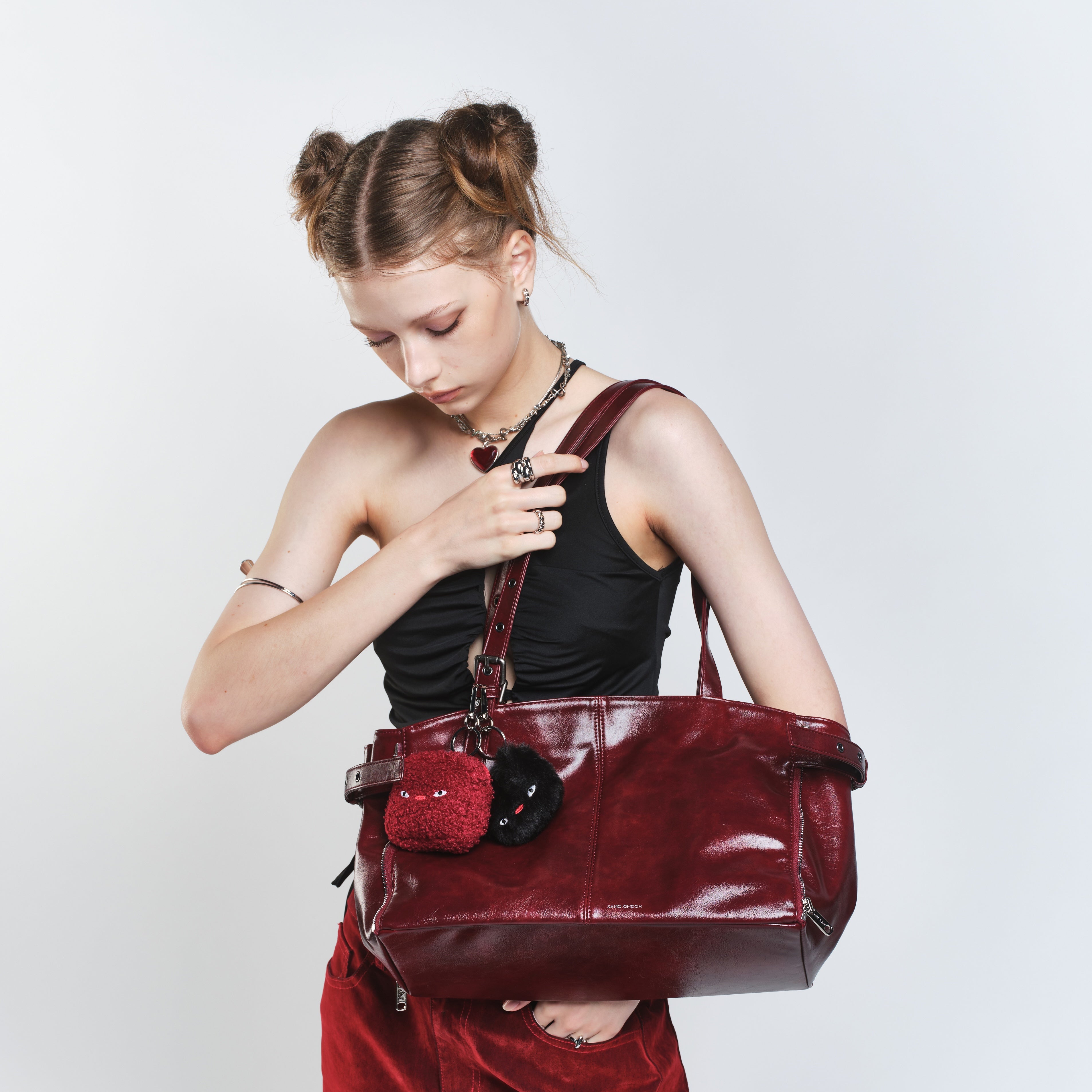 zipper shopper bag M vampire blood