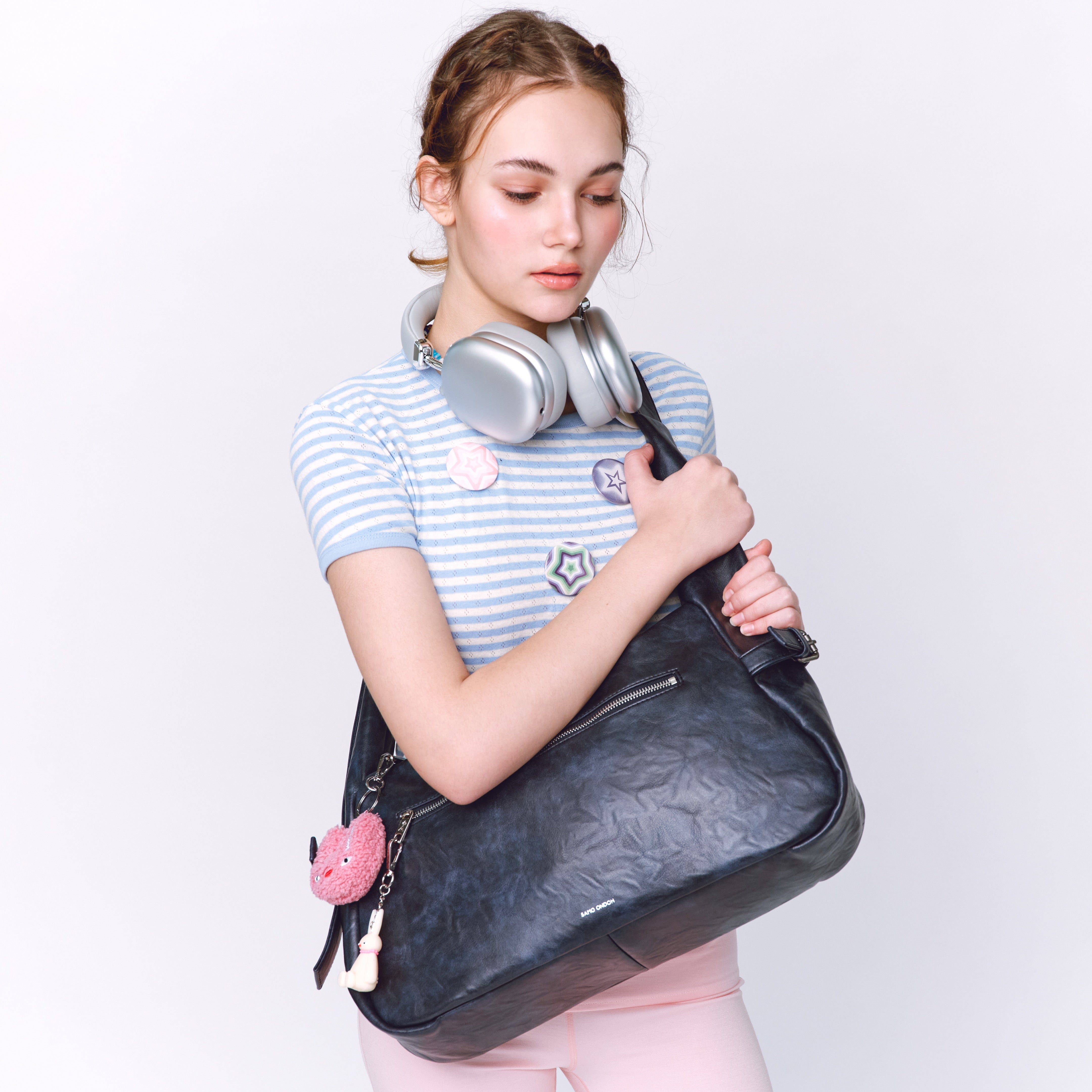 atta bag L baked navy