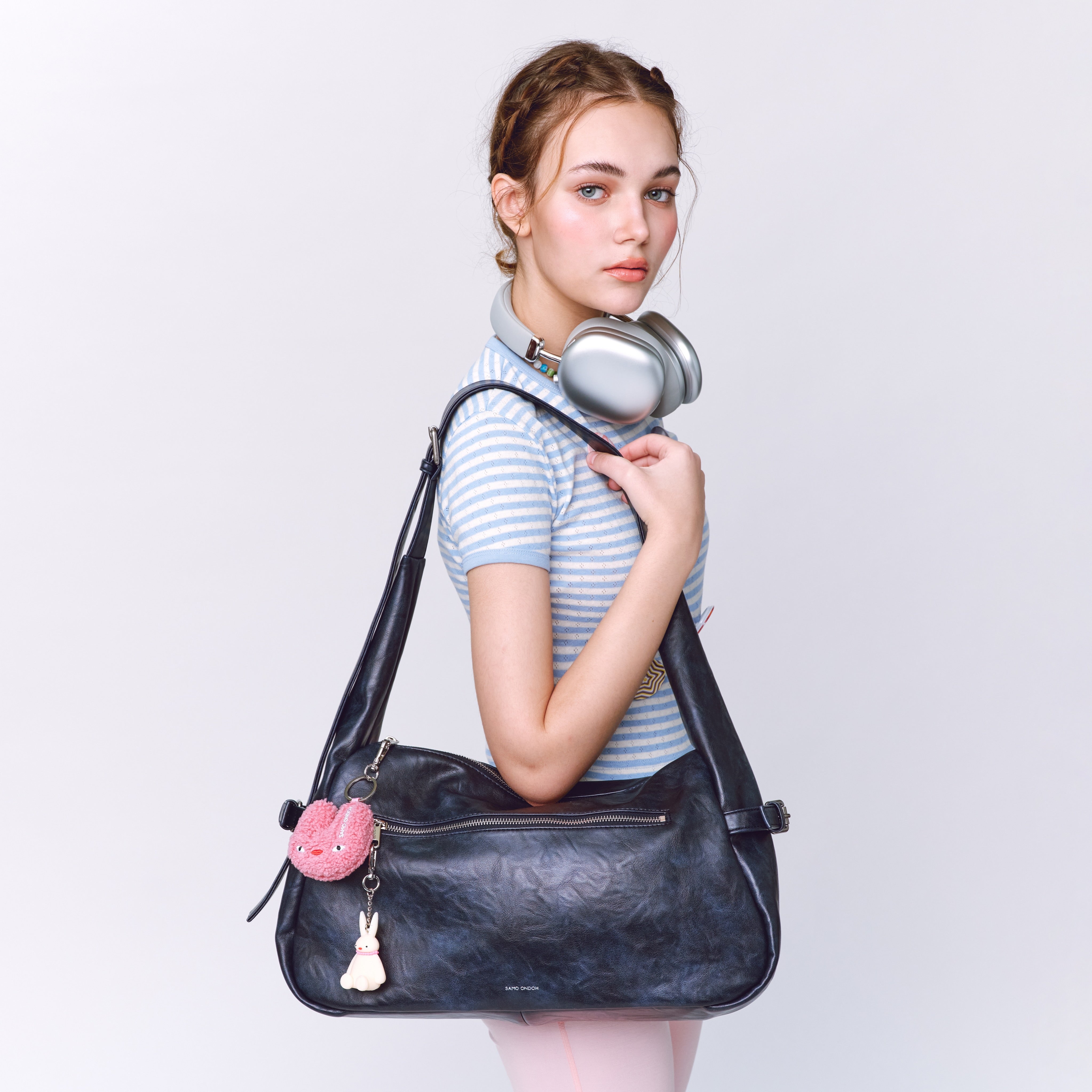 atta bag L baked navy