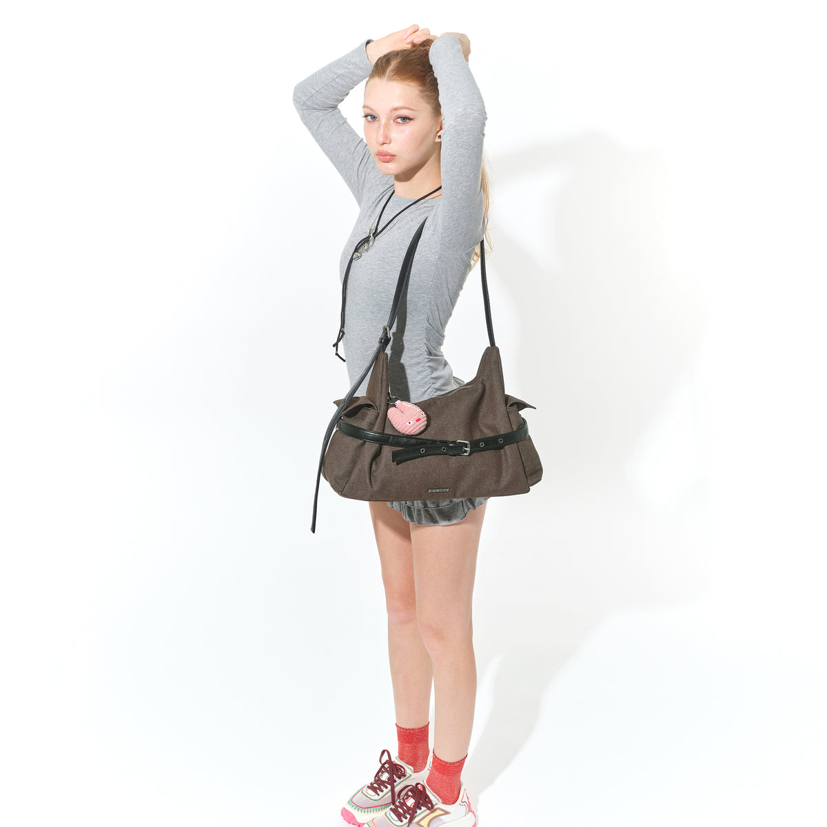 belt mondo bag L raw brown