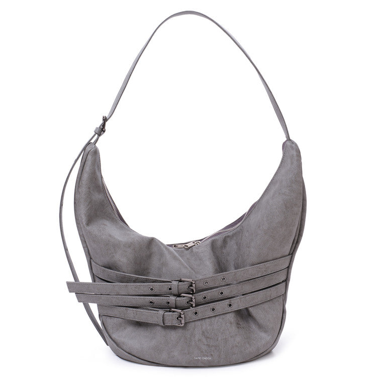 belt apple sling bag L brushed gray