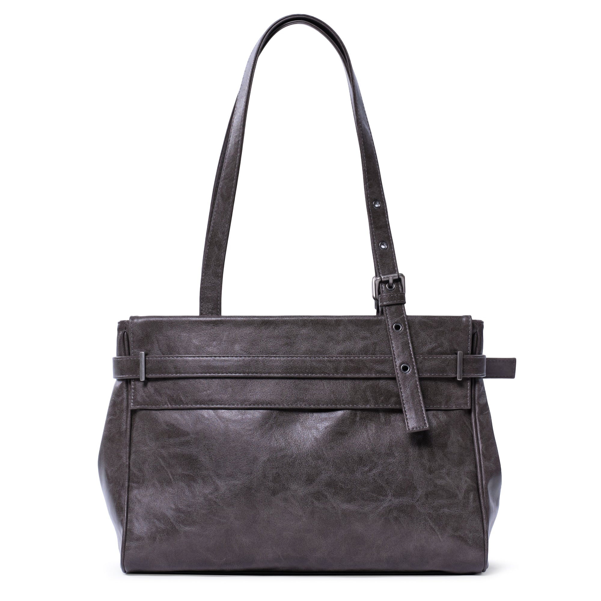 belt flap bag M baked gray