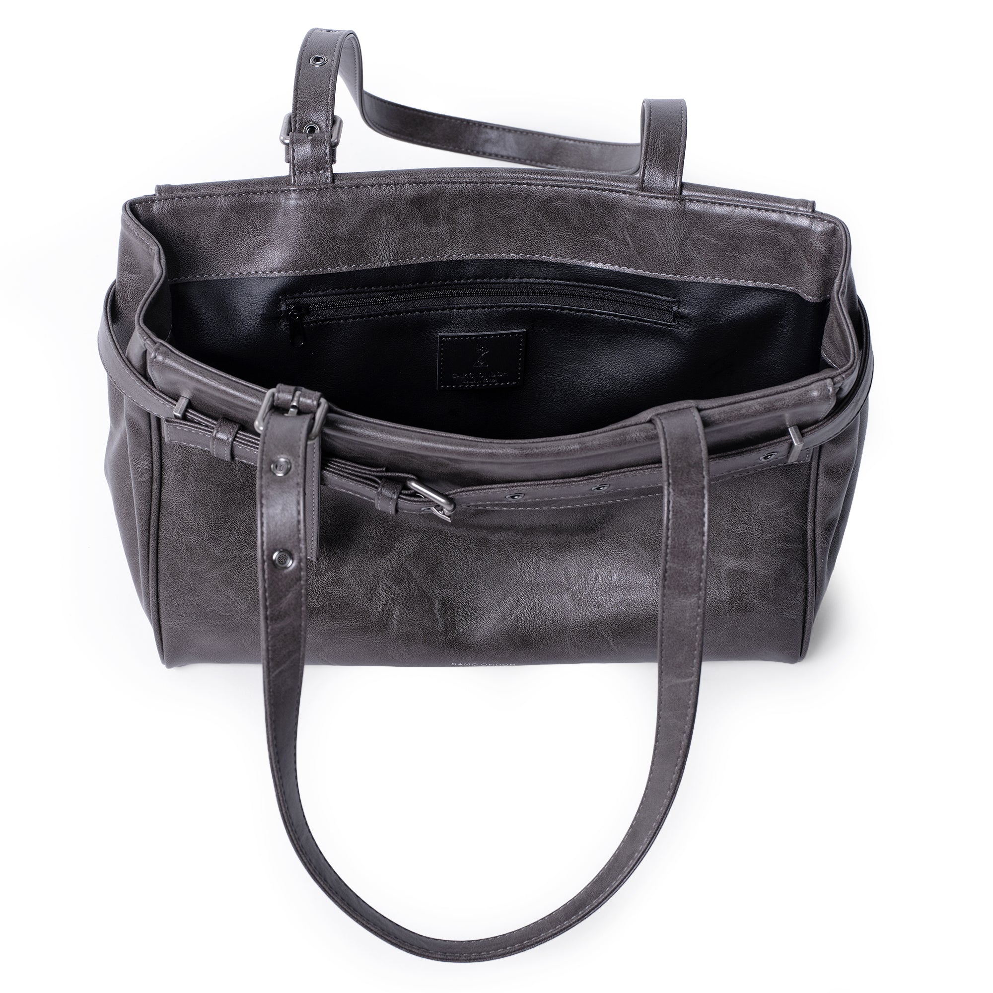 belt flap bag M baked gray