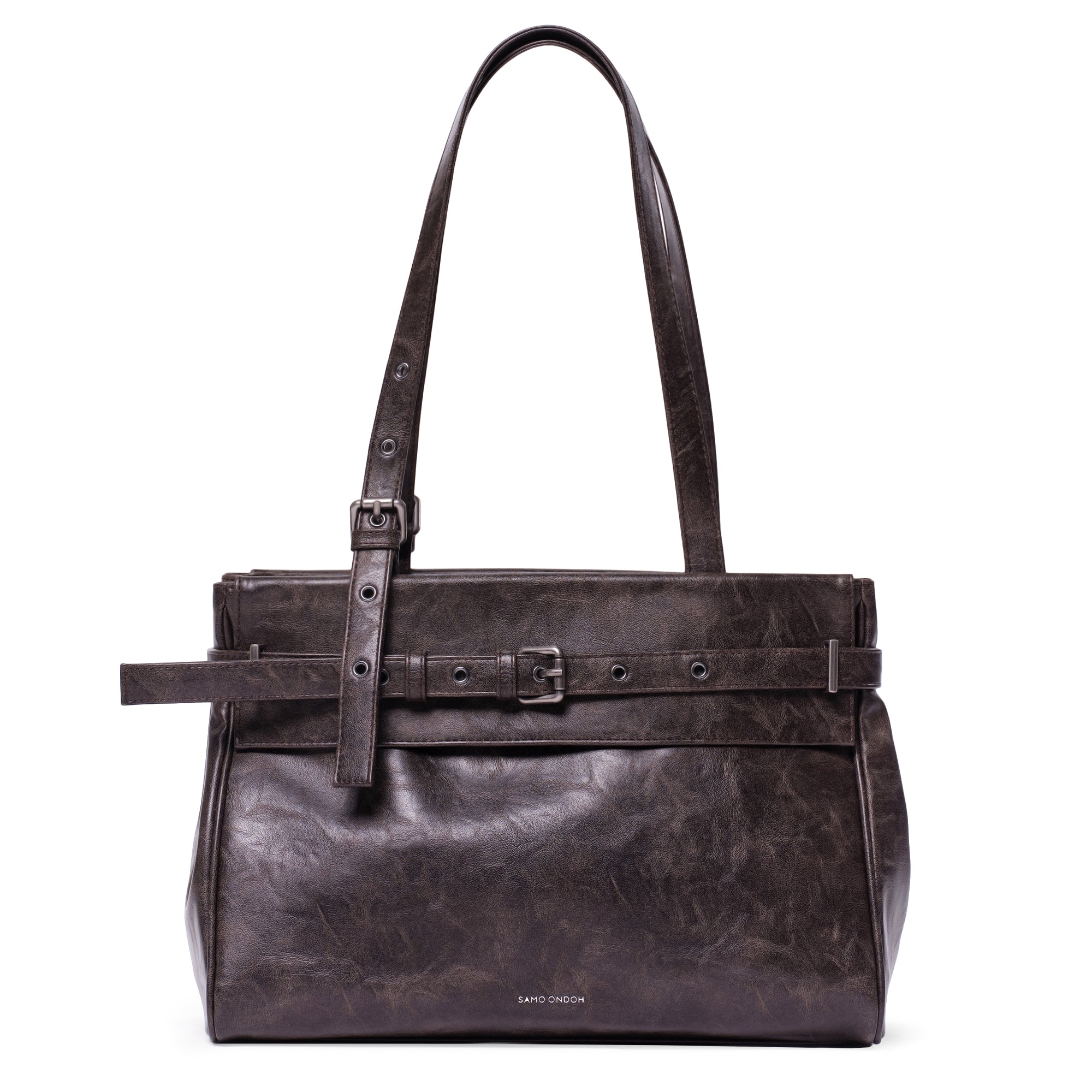 belt flap bag M baked moca