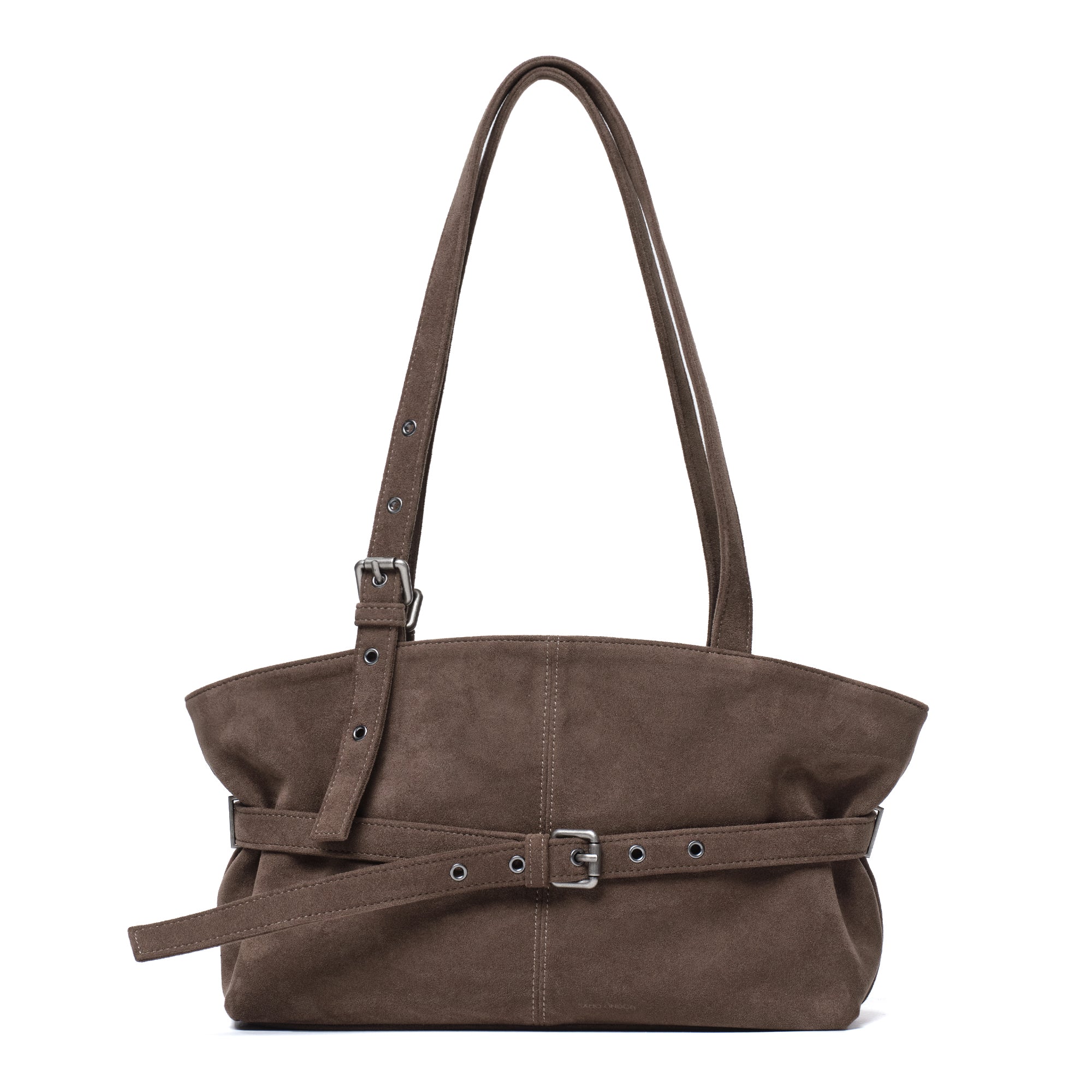 le belt bag M suede khaki gray
