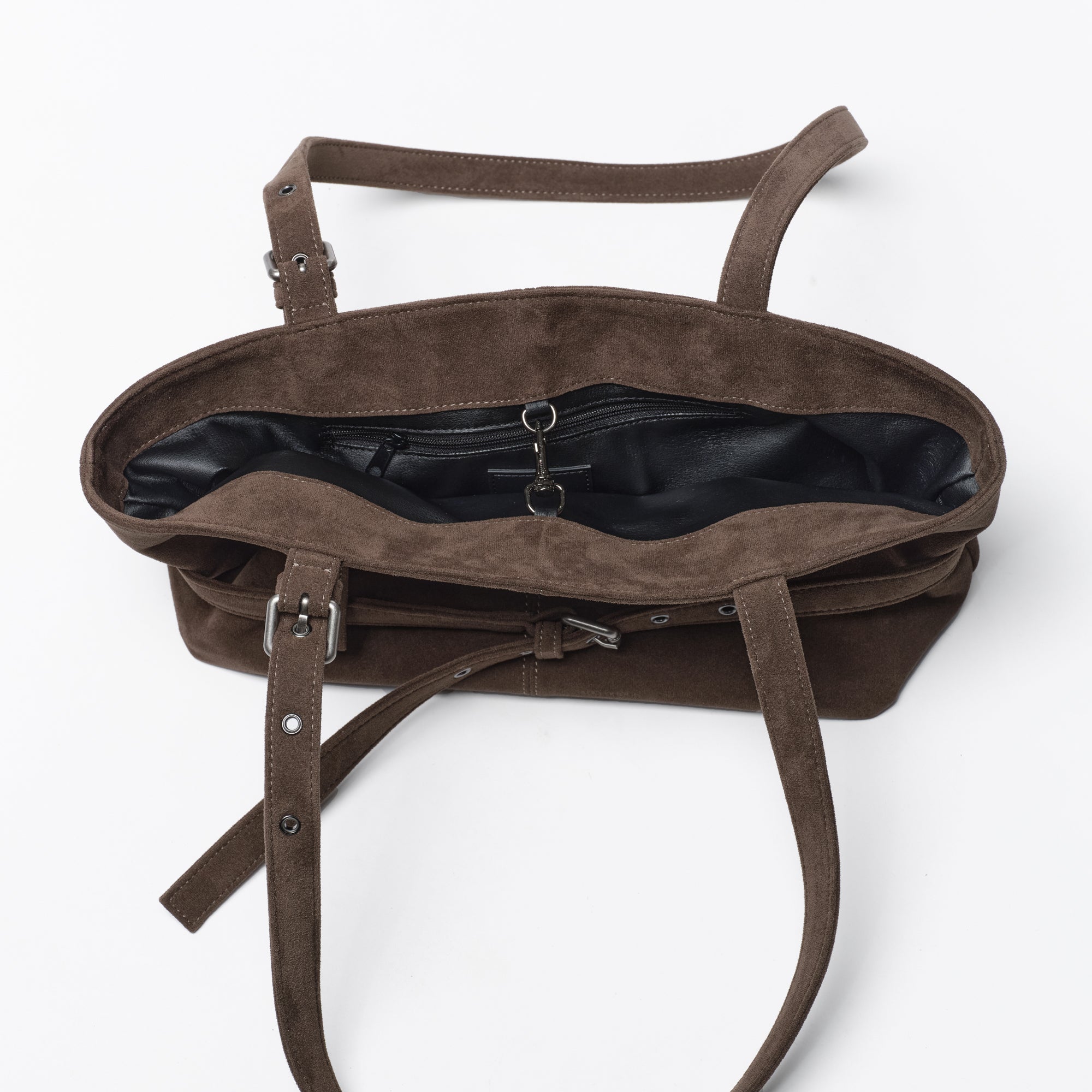 le belt bag M suede khaki gray