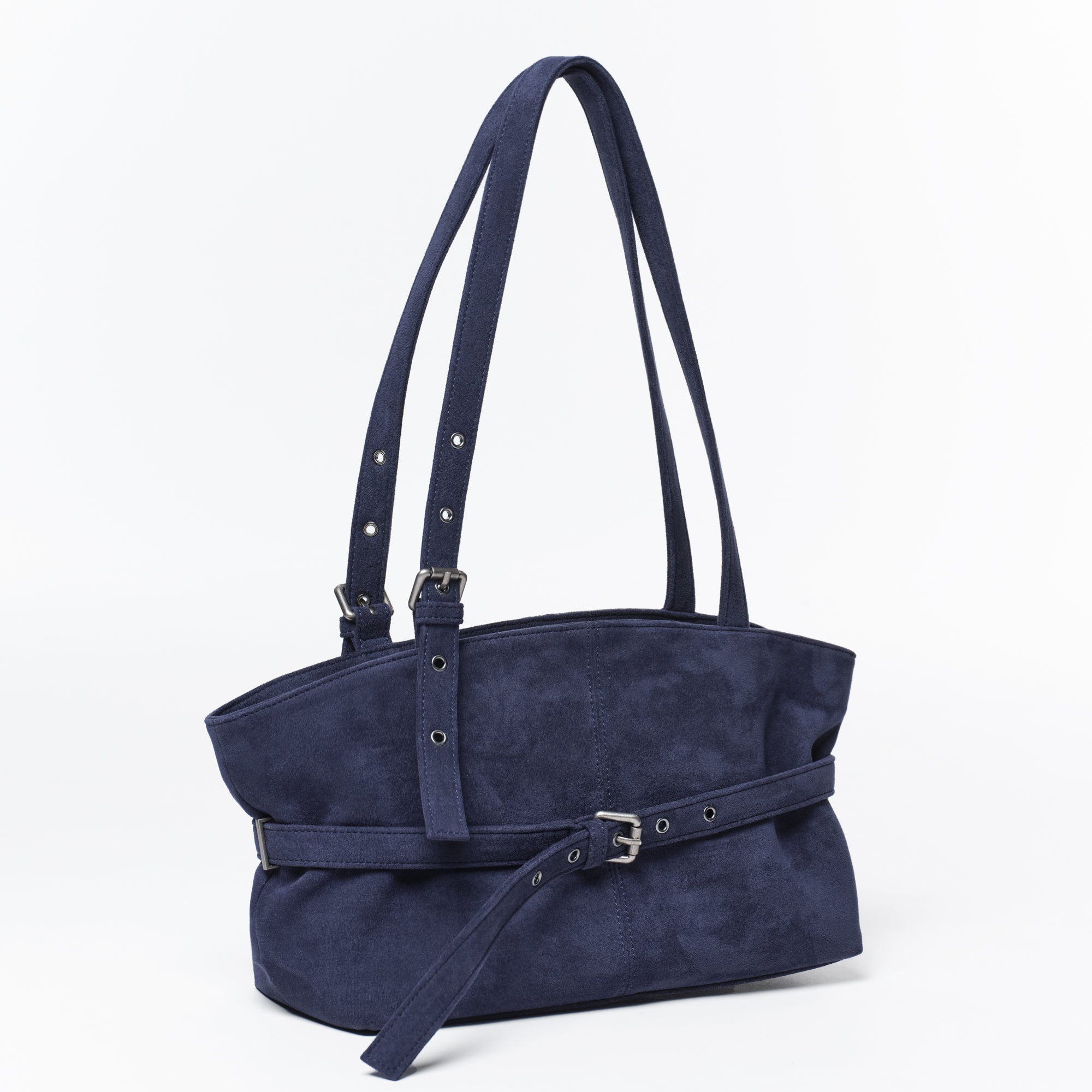 le belt bag M suede navy