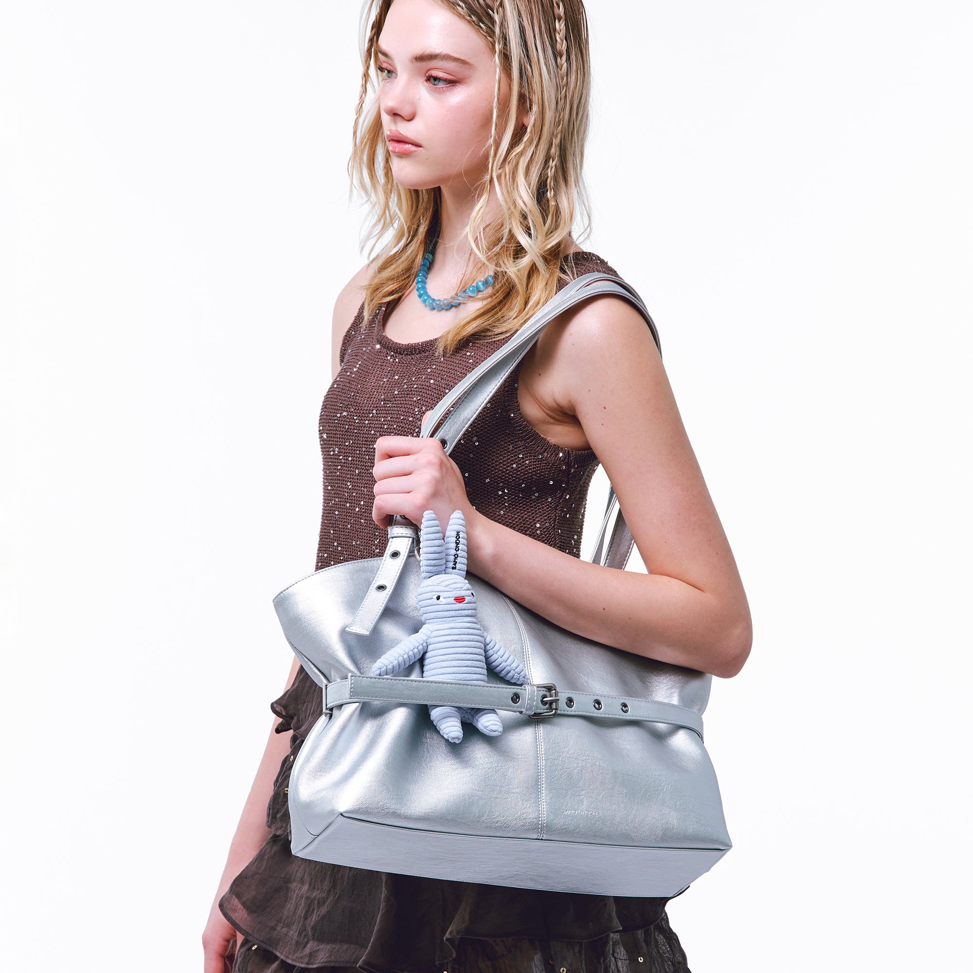 le belt bag L chrome