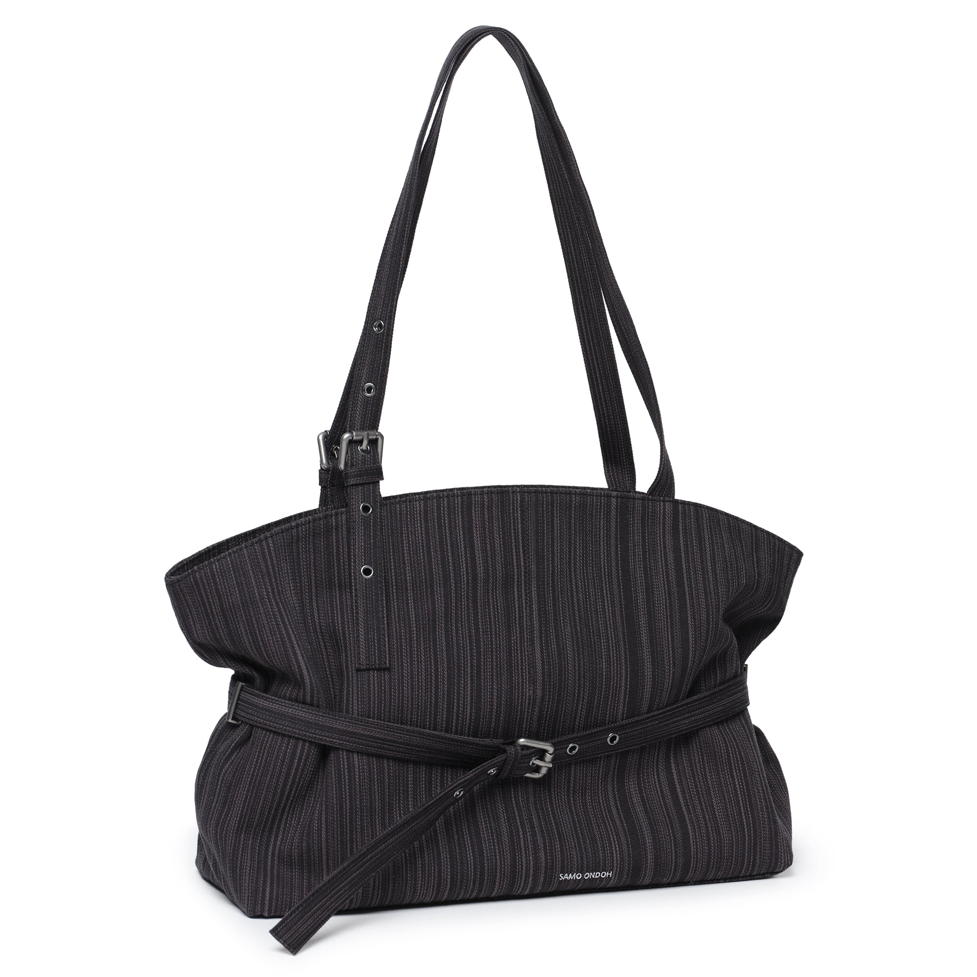le belt bag L stripe black
