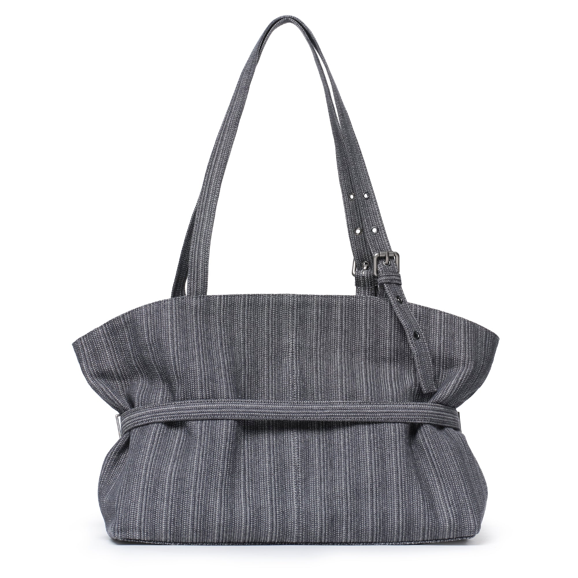 le belt bag L stripe gray