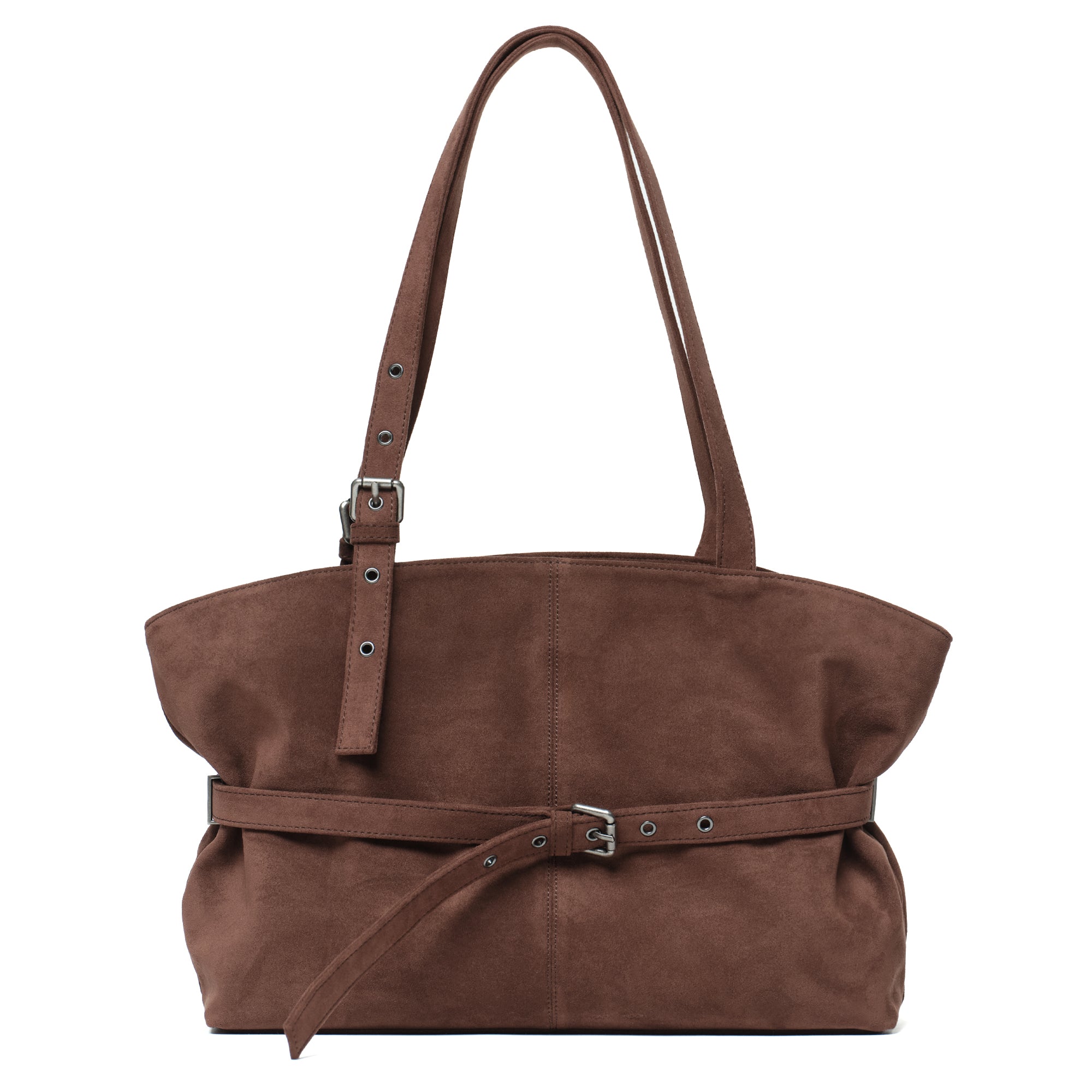 le belt bag L suede brown