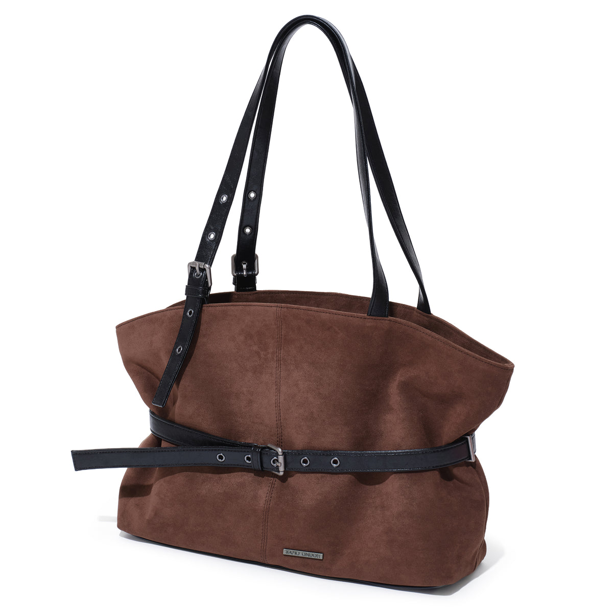 (re-designed) le belt bag L suede brown