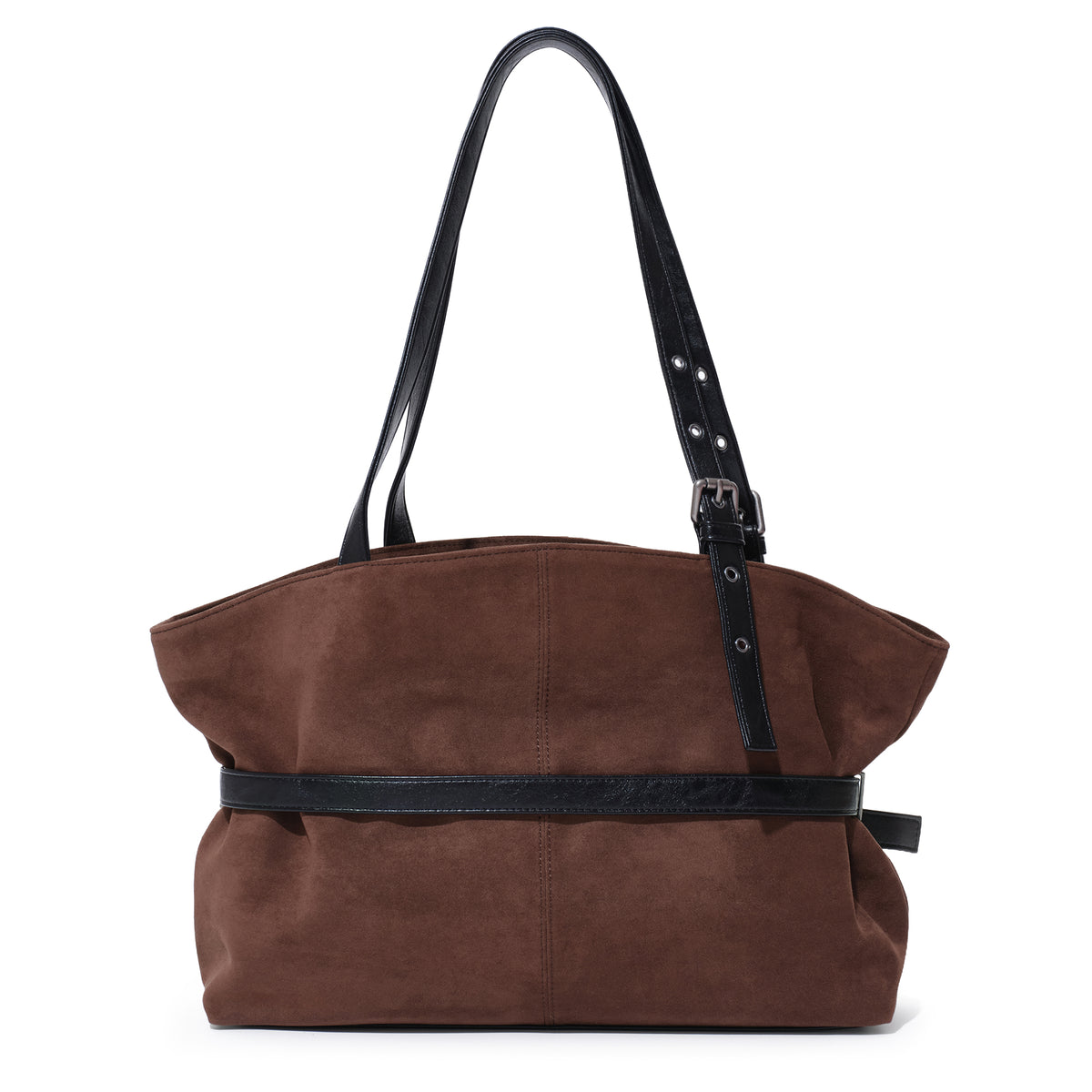 (re-designed) le belt bag L suede brown