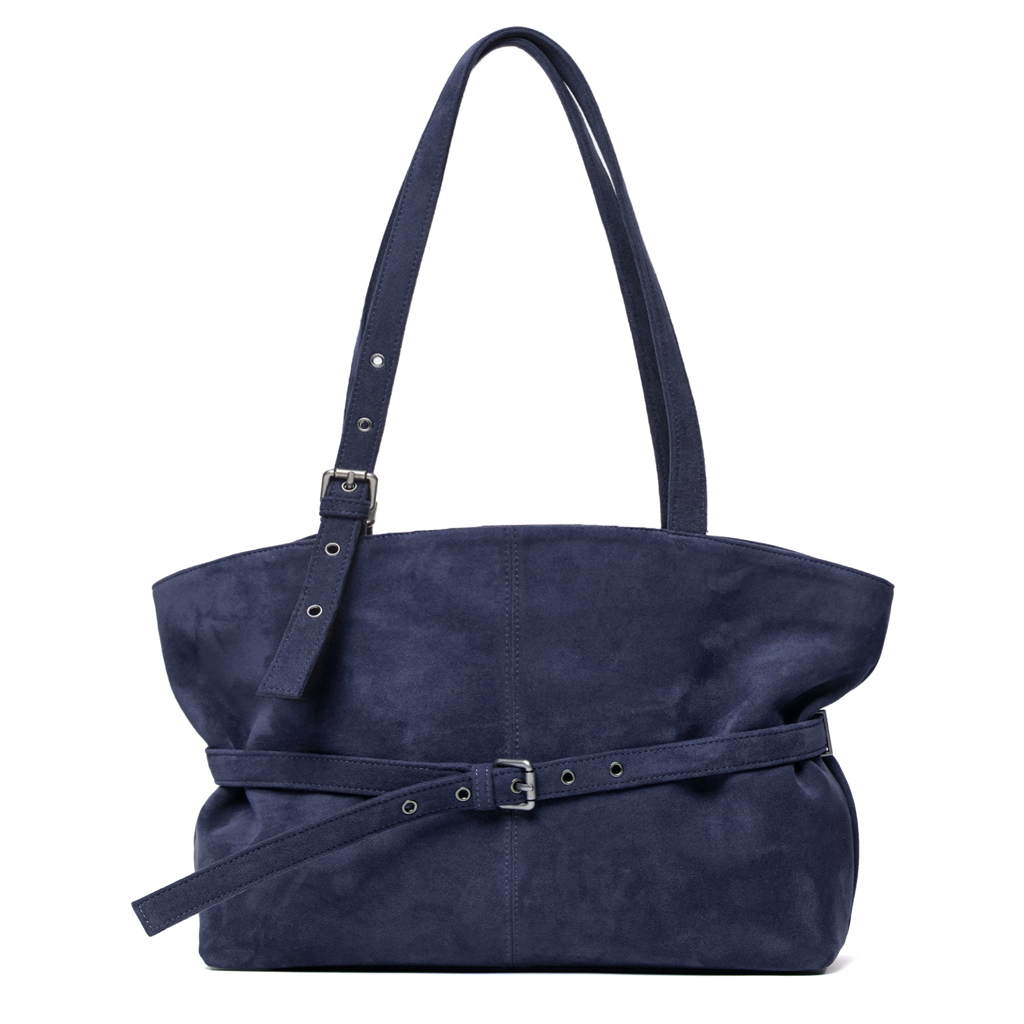 le belt bag L suede navy