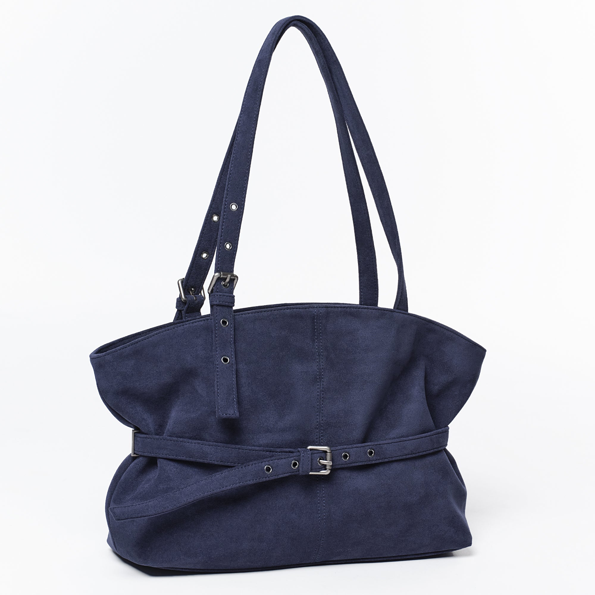 le belt bag L suede navy