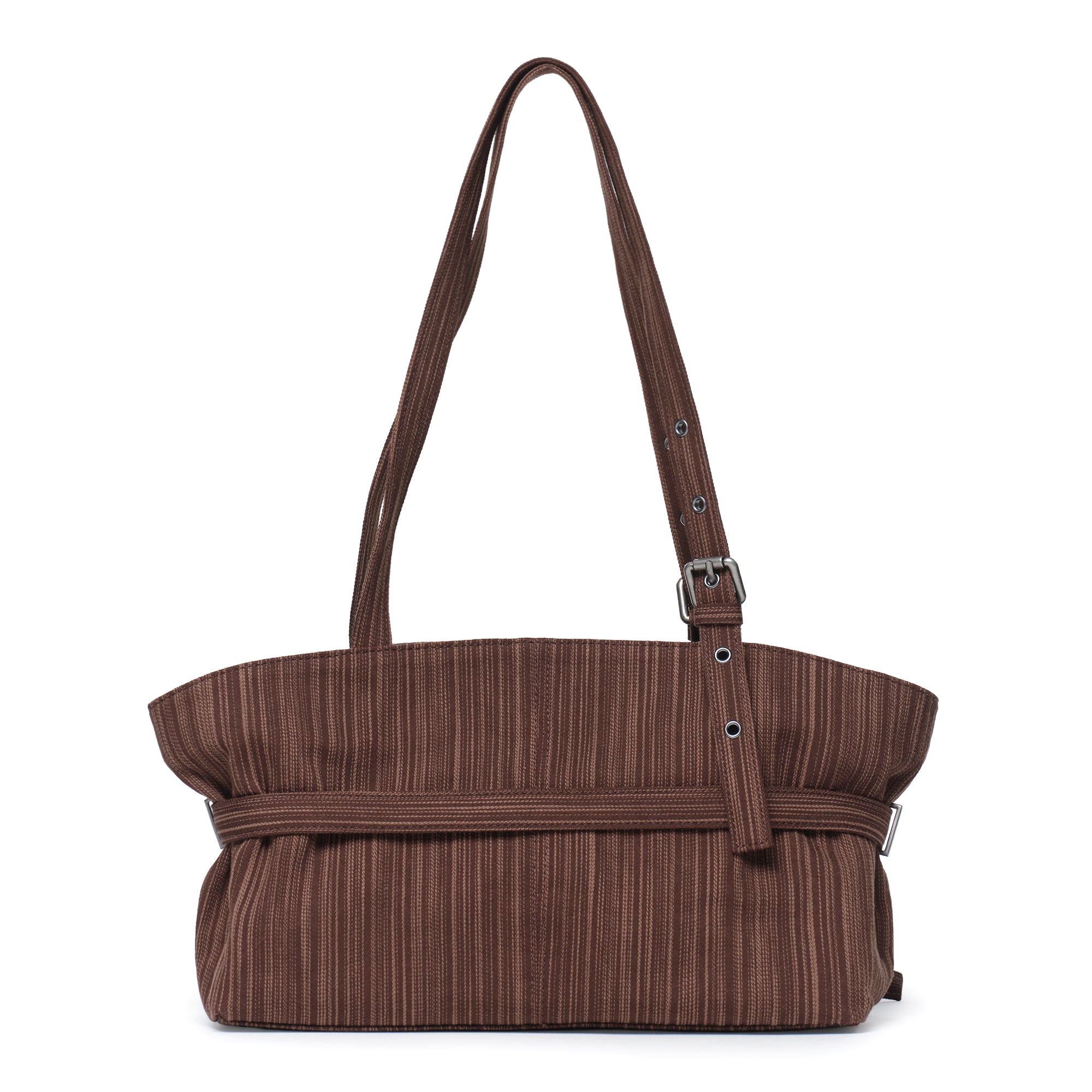 le belt bag M stripe brown