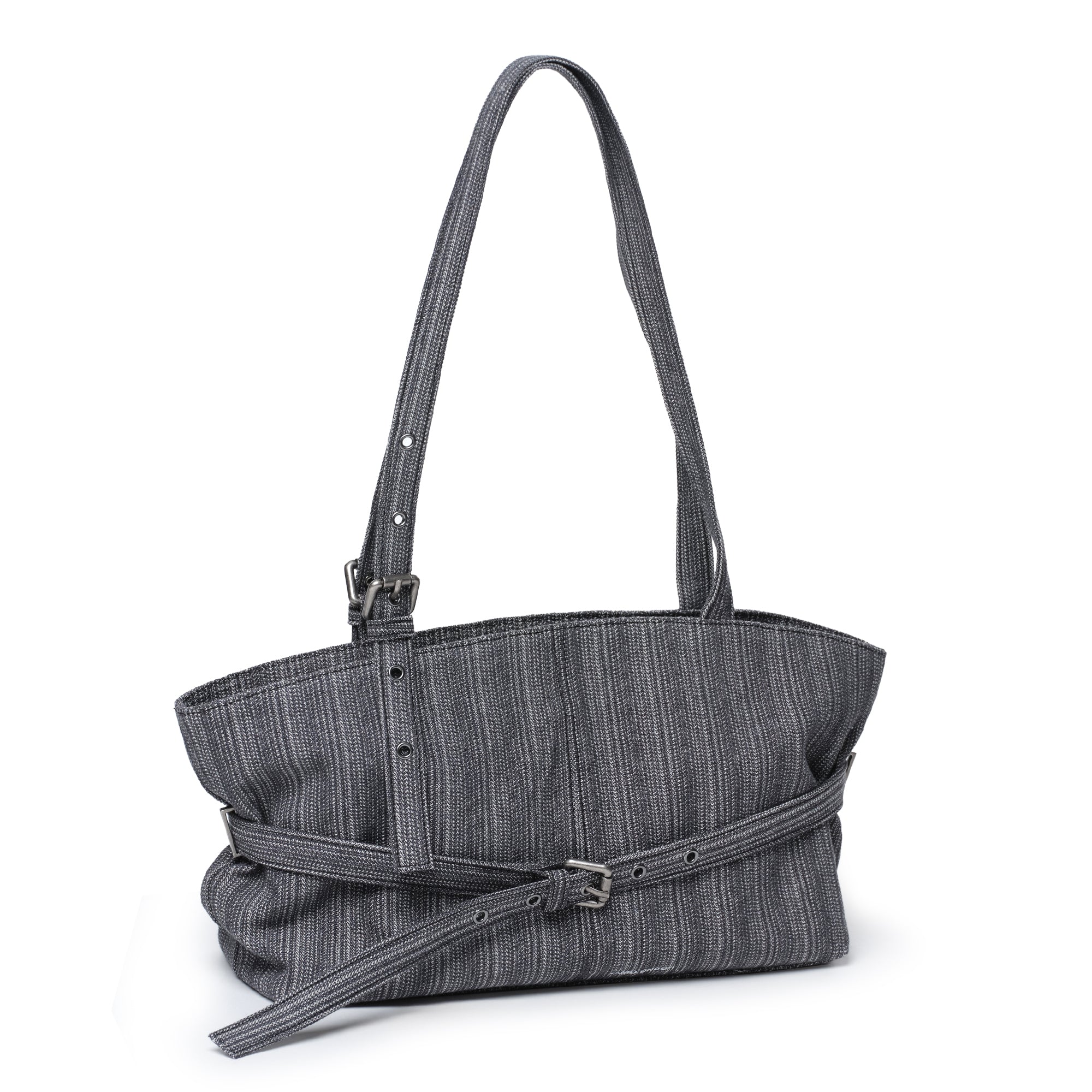 le belt bag M stripe gray
