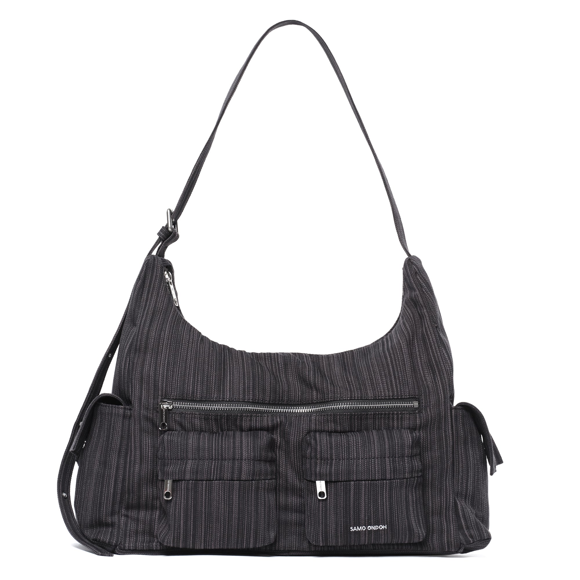 pocket mug bag L stripe black