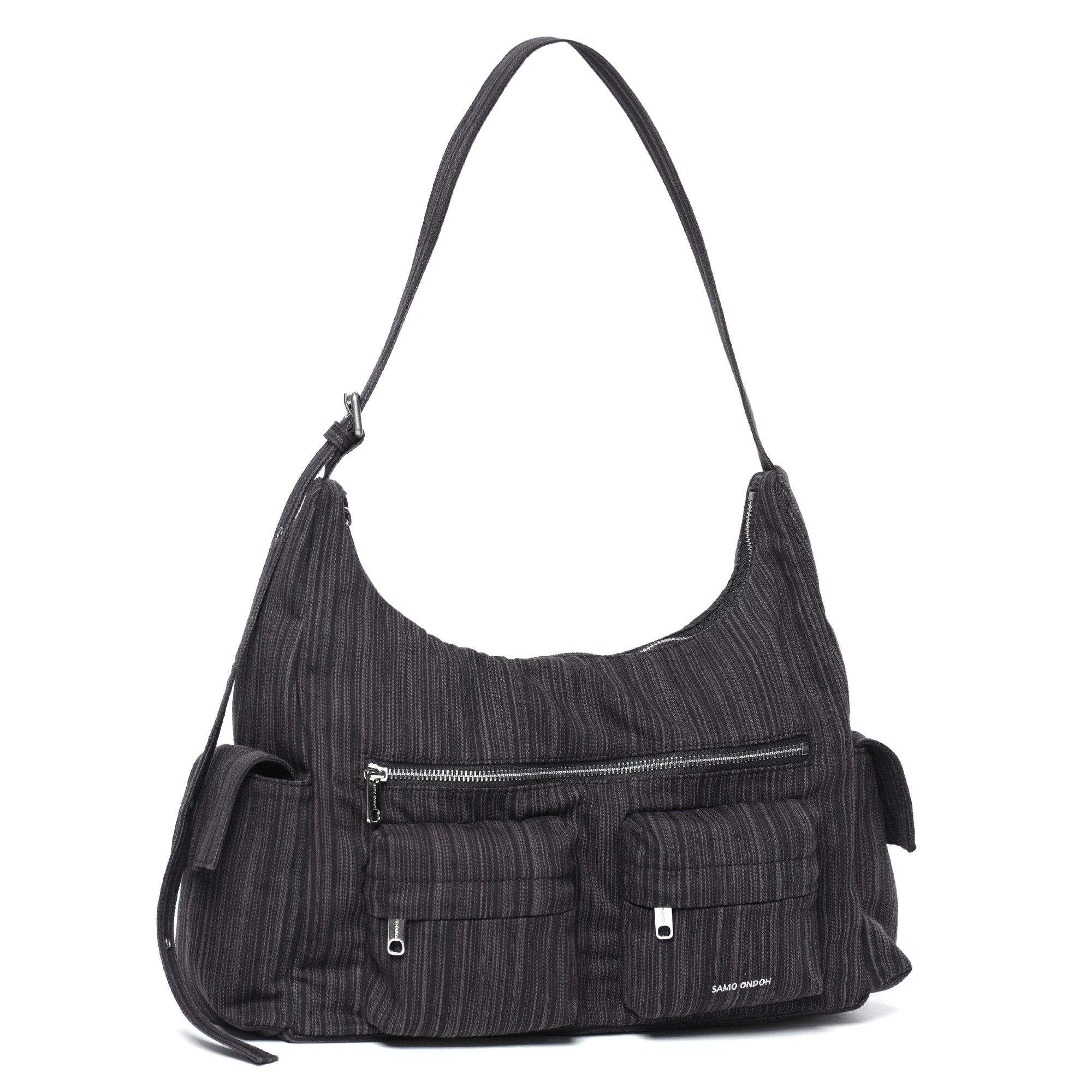 pocket mug bag L stripe black