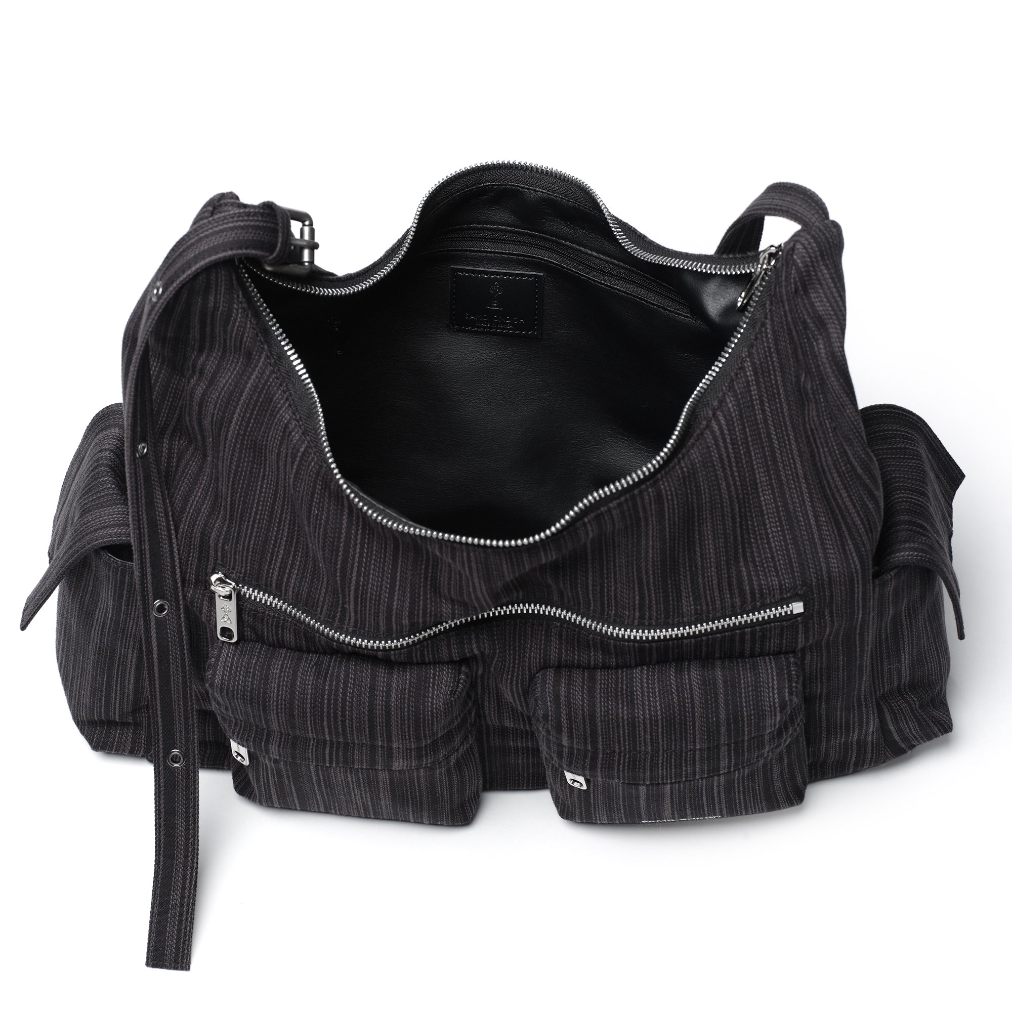 pocket mug bag L stripe black