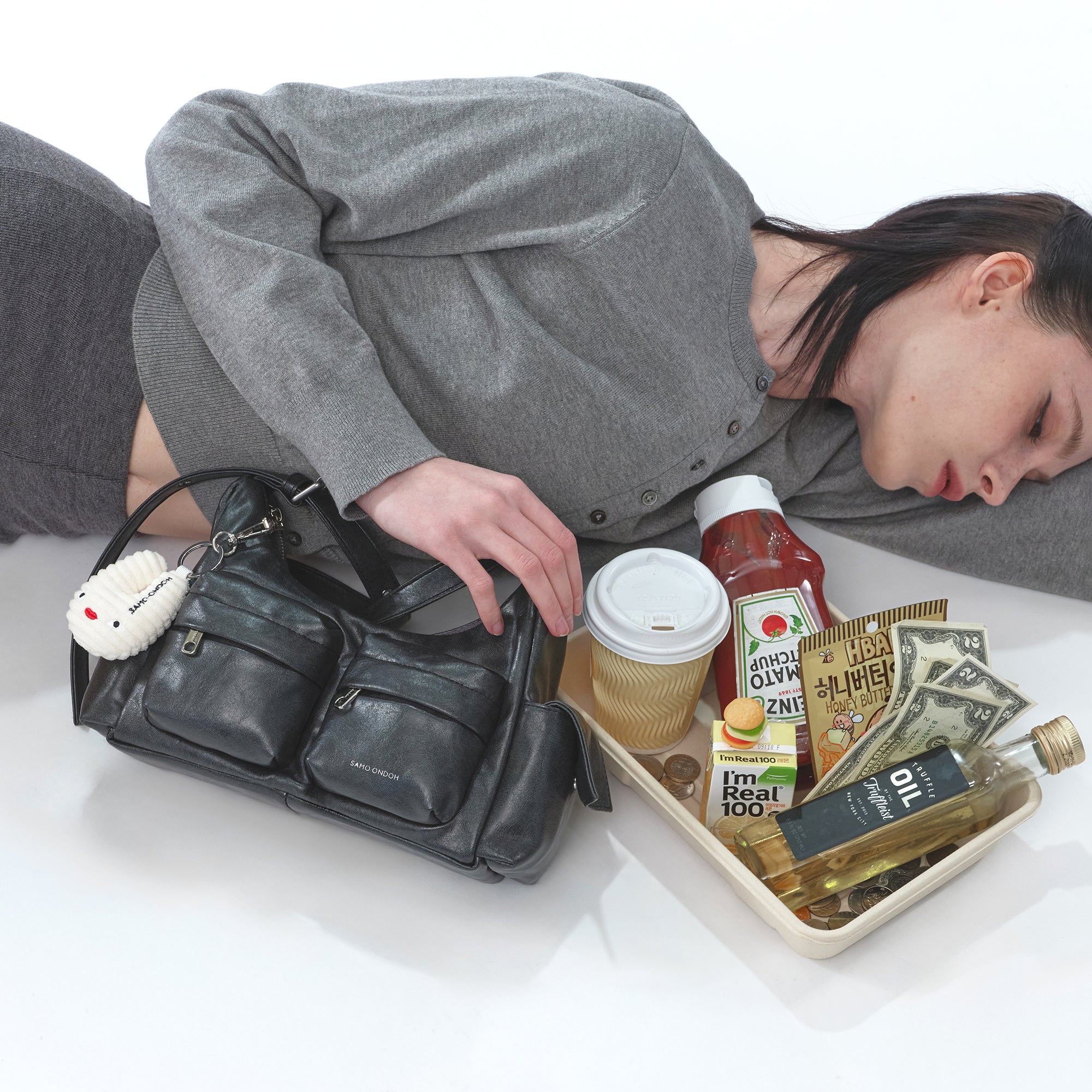 pocket mug bag M veg charcoal