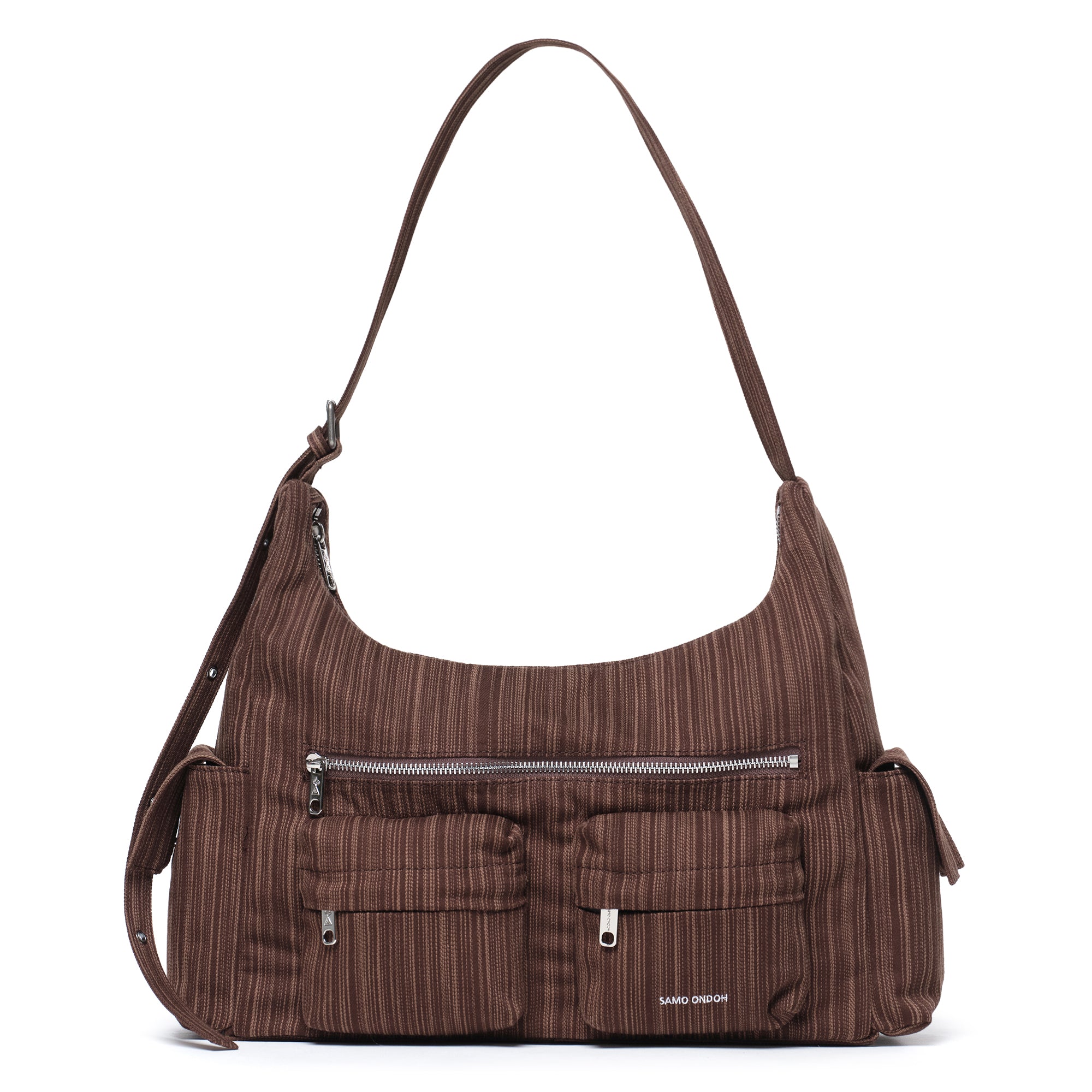 pocket mug bag L stripe brown
