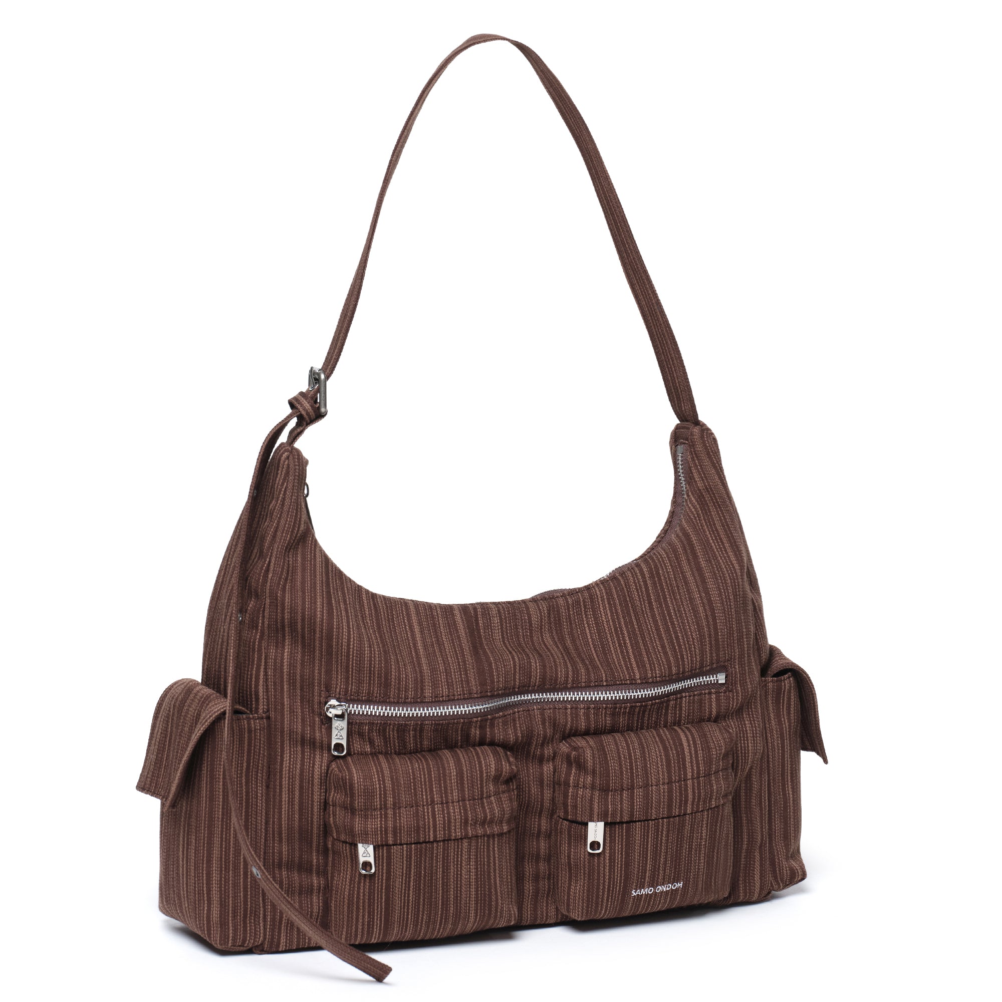 pocket mug bag L stripe brown