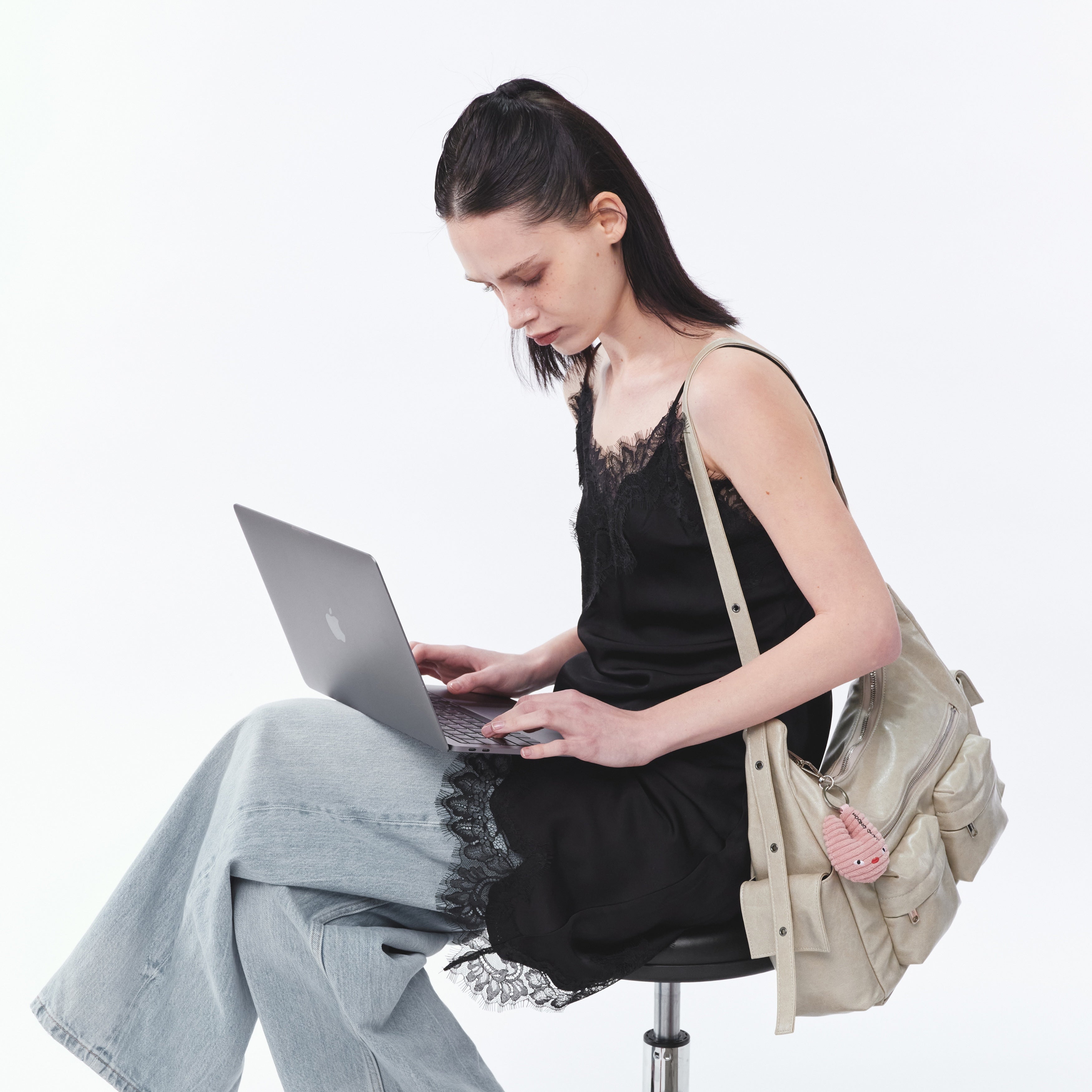 pocket mug bag L veg cream