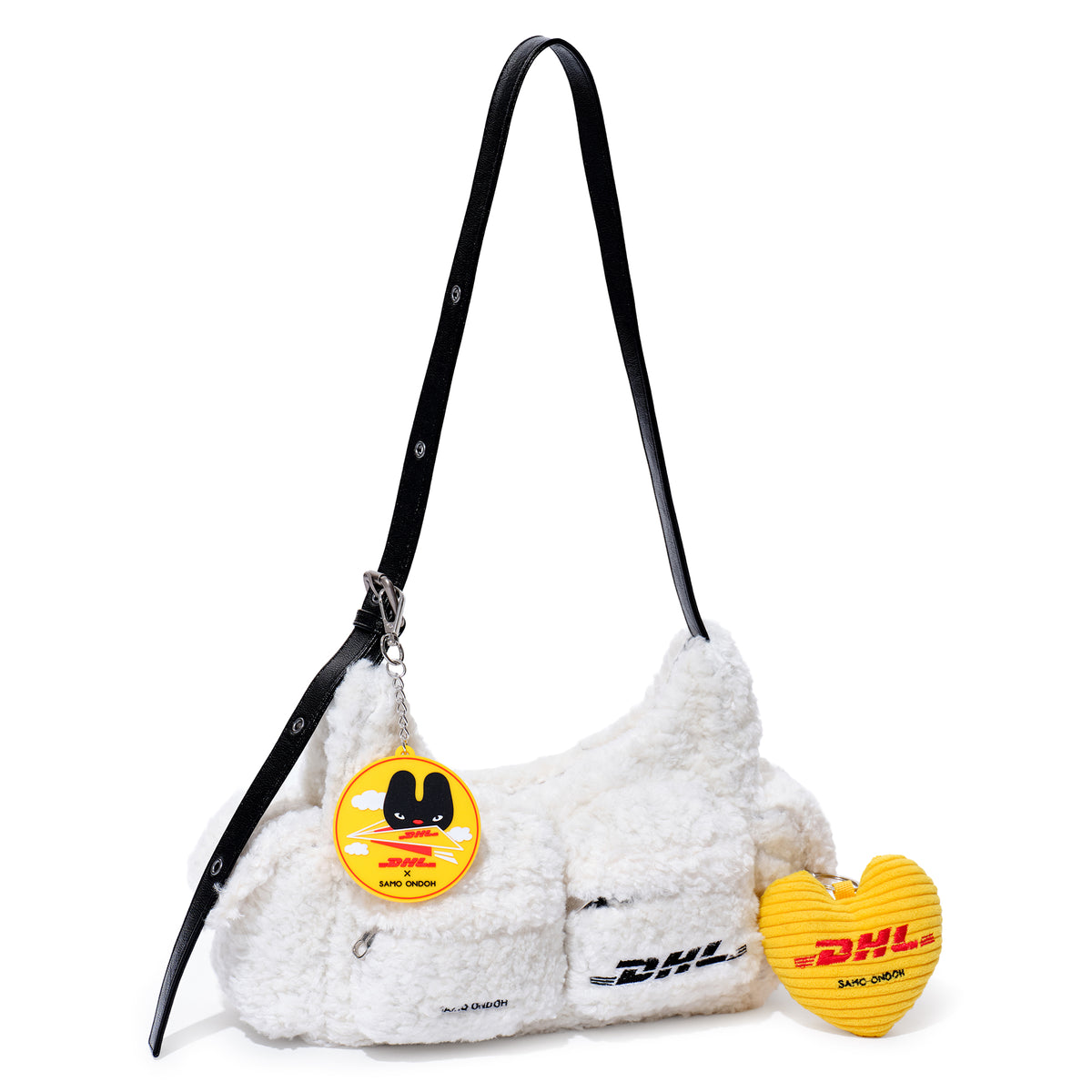 pocket mug bag M eco shearling DHL white