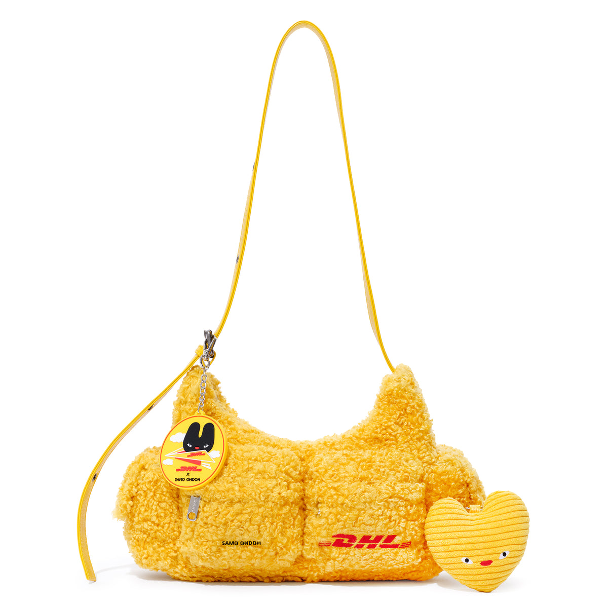 pocket mug bag M eco shearling DHL yellow