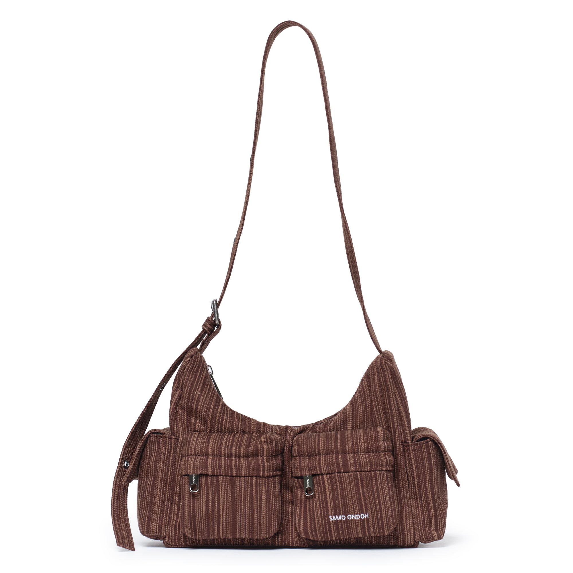 pocket mug bag M stripe brown