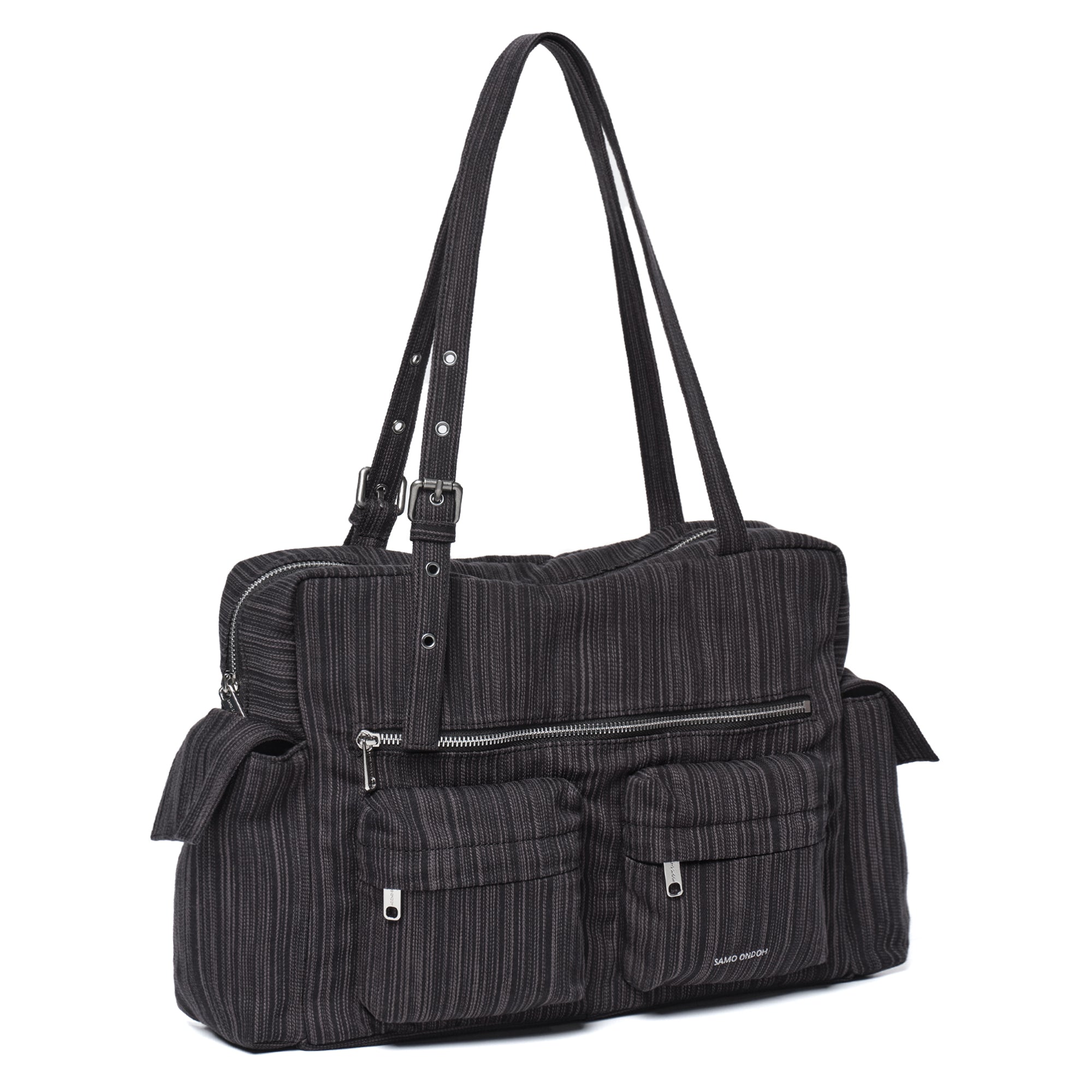 pocket utility bag L stripe black