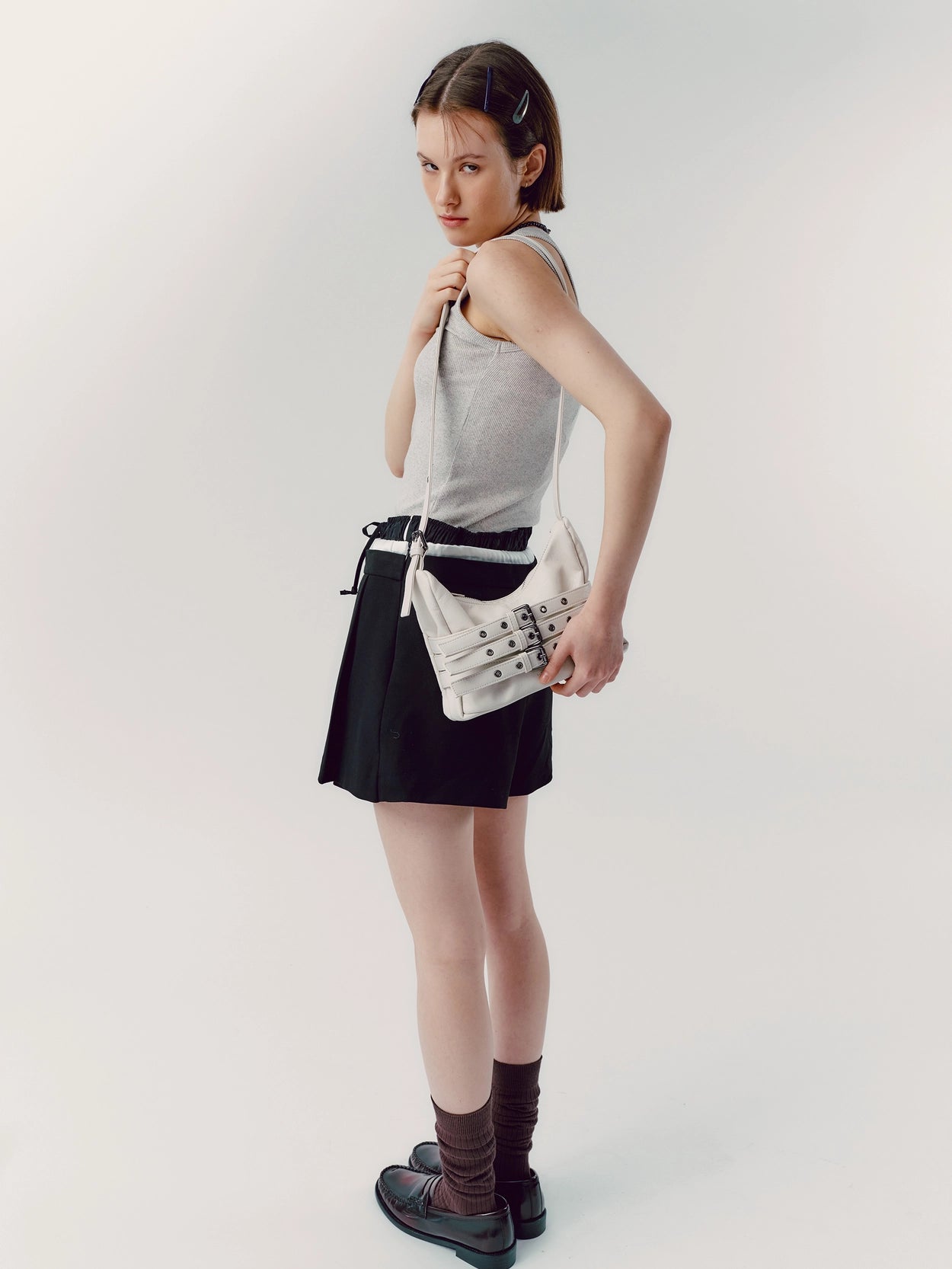 trio belt mug bag M nappa ivory