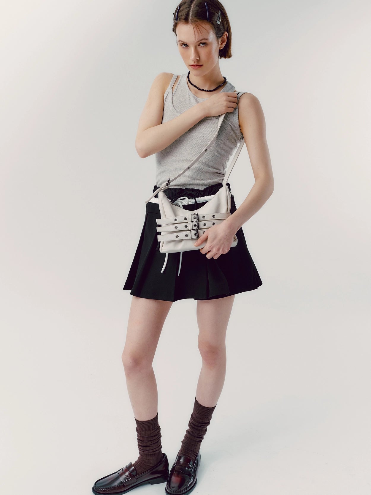 trio belt mug bag M nappa ivory
