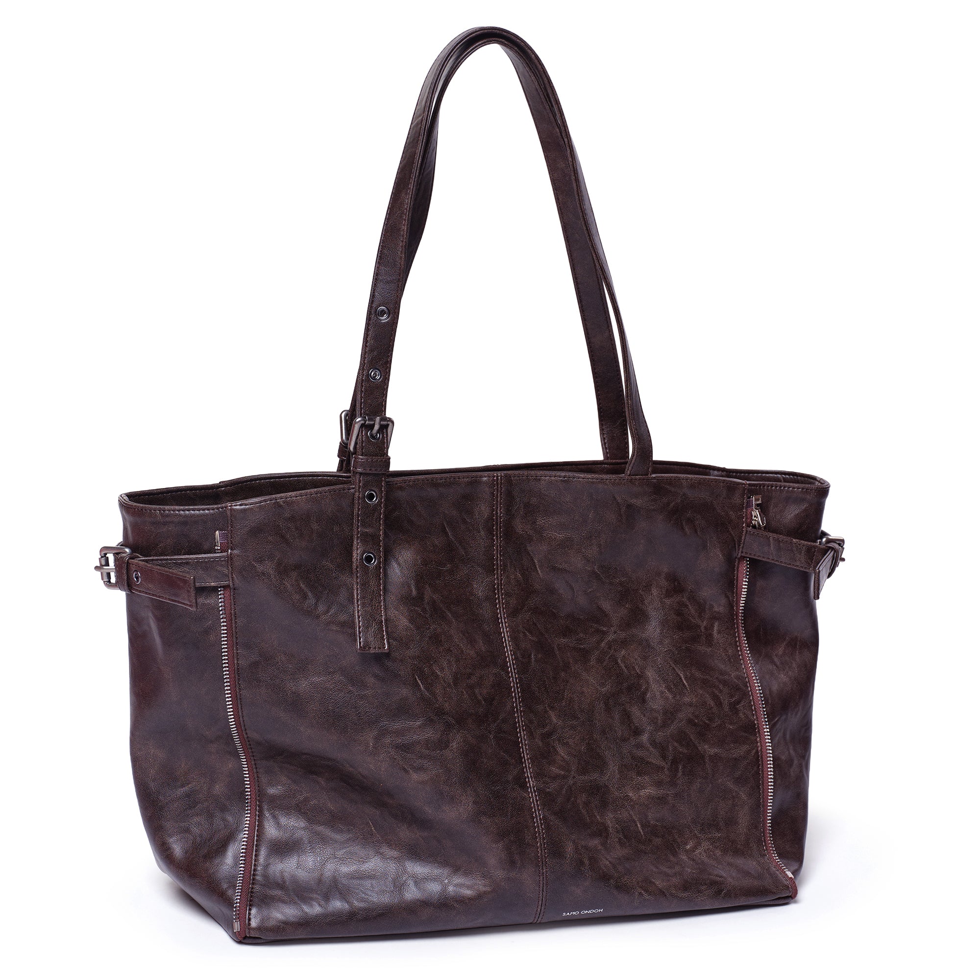 zipper shopper bag L baked moca