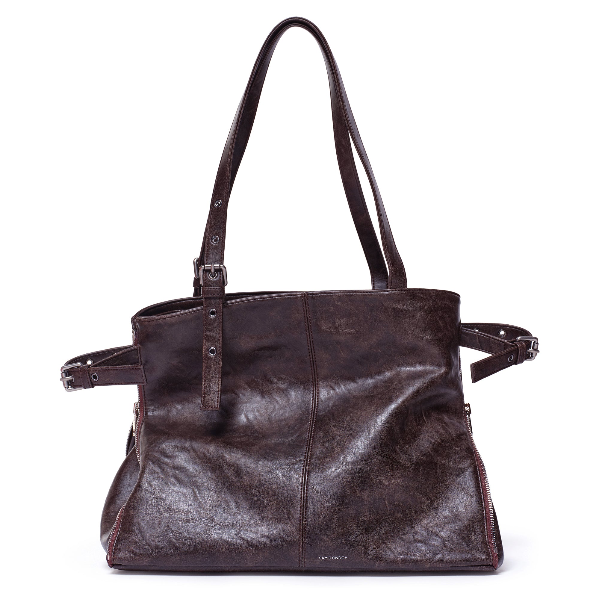 zipper shopper bag L baked moca