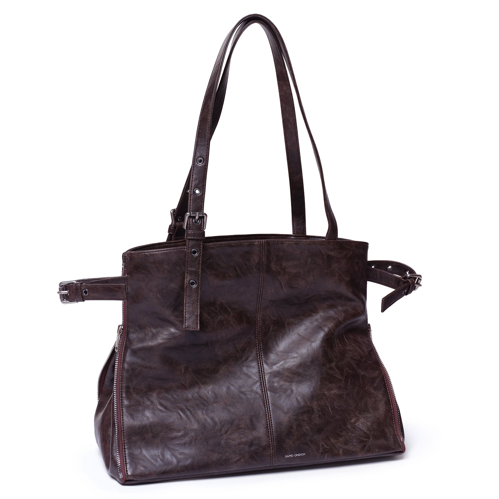 zipper shopper bag L baked moca