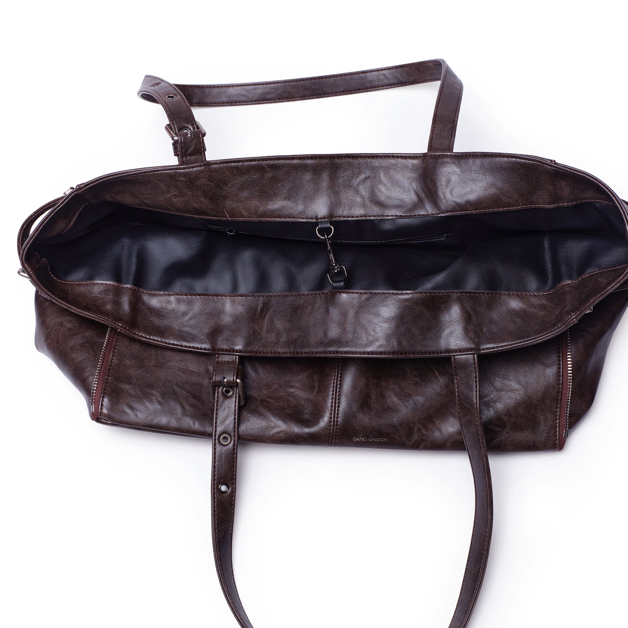 zipper shopper bag L baked moca