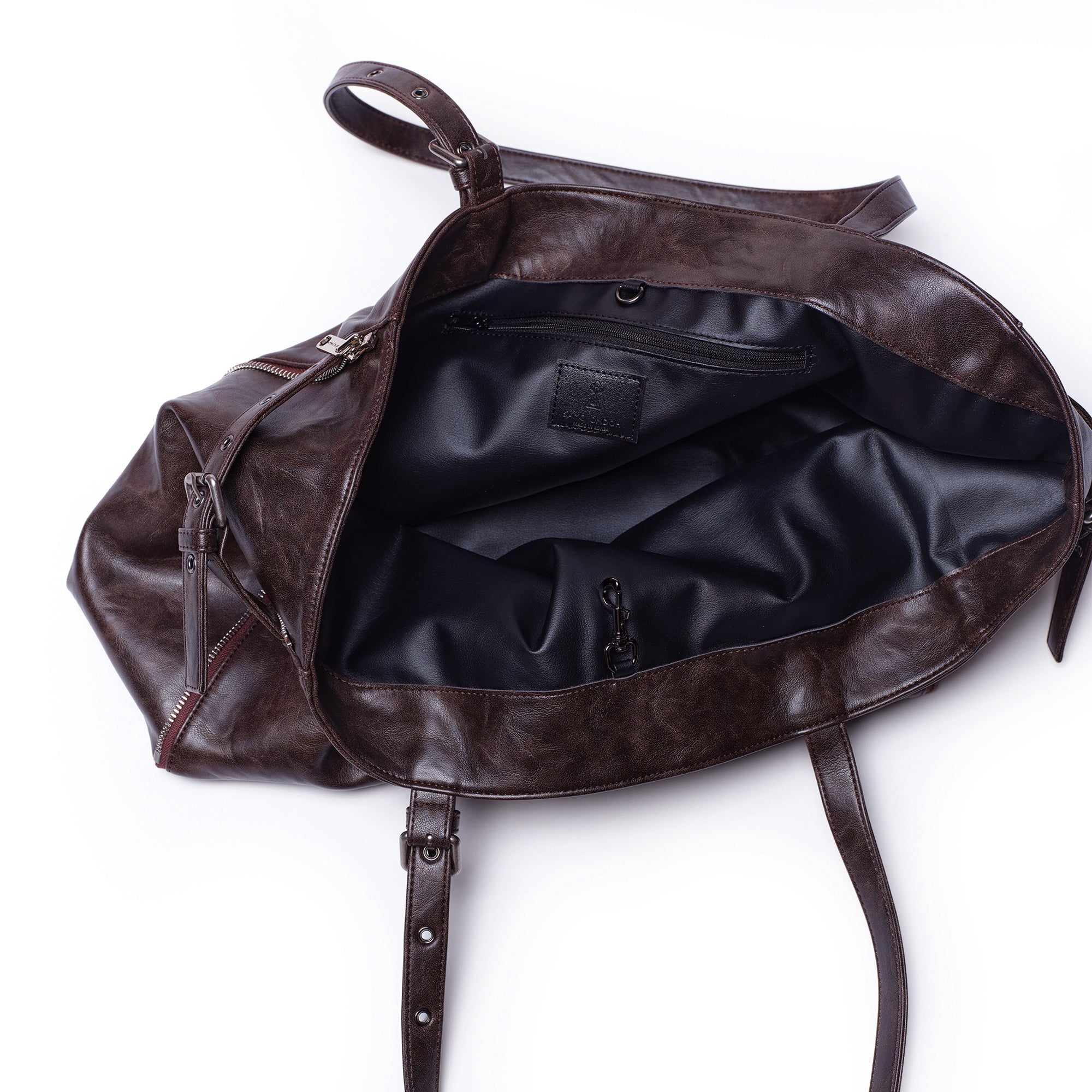 zipper shopper bag L baked moca