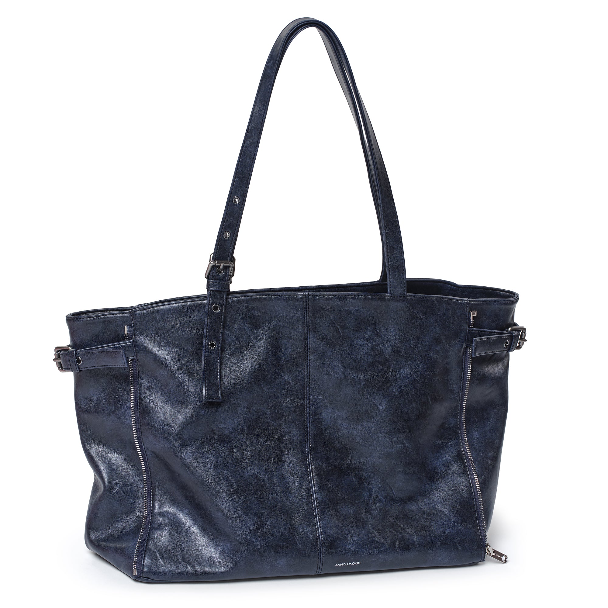 zipper shopper bag L baked navy