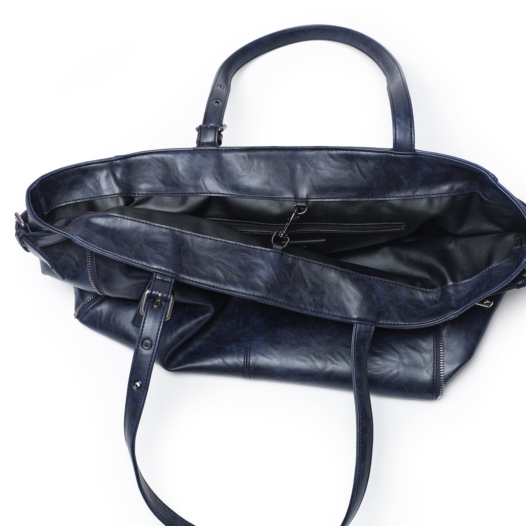 zipper shopper bag L baked navy